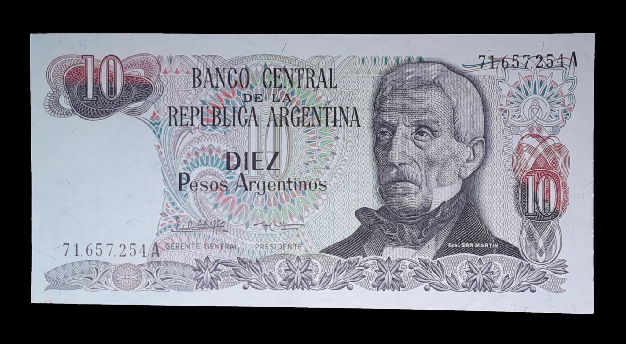 Argentina 10 Pesos Argentinos 1984 Serie A Exc Col. 679c