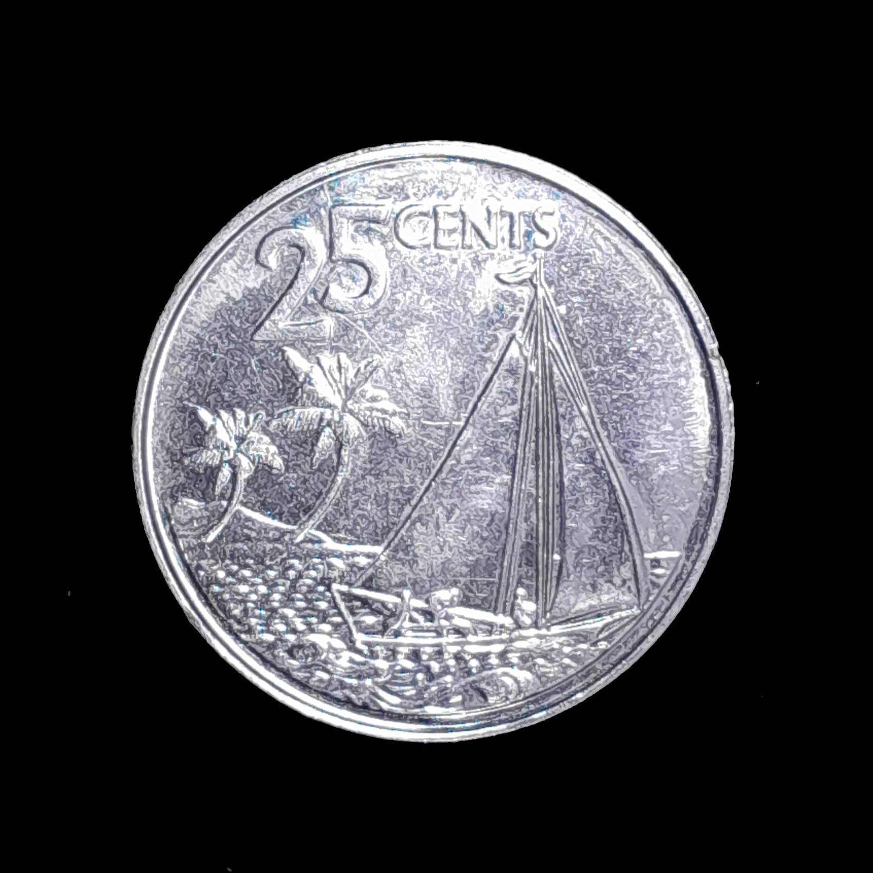 Bahamas 25 Cents 2015 Excelente KM 220 Velero