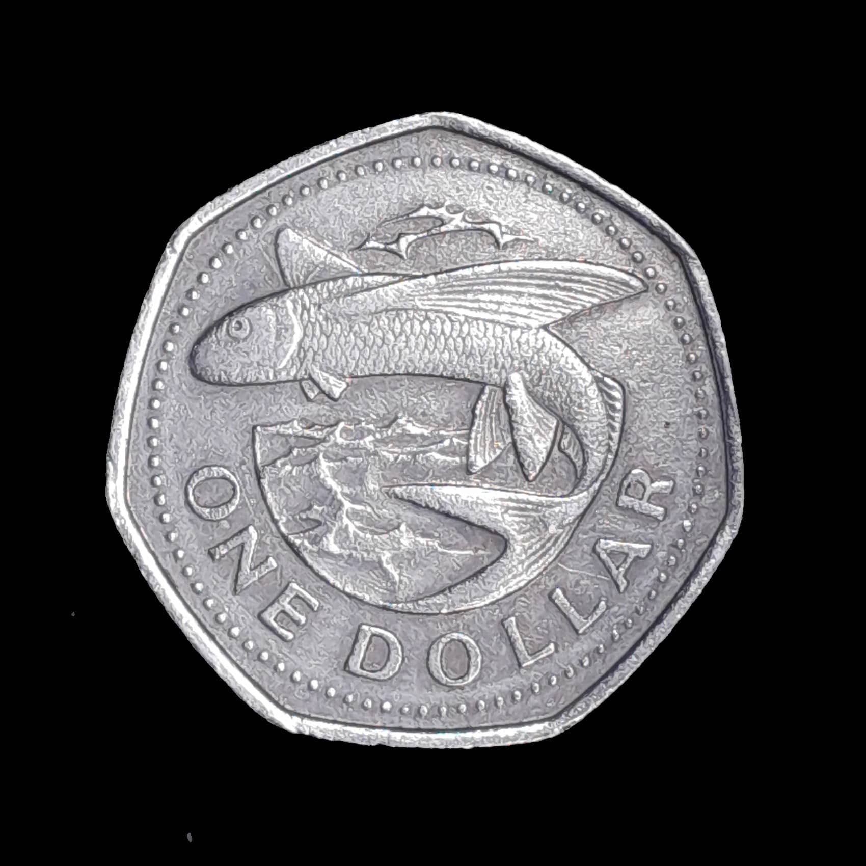 Barbados 1 Dólar 1988 MB KM 14.2 Pez volador