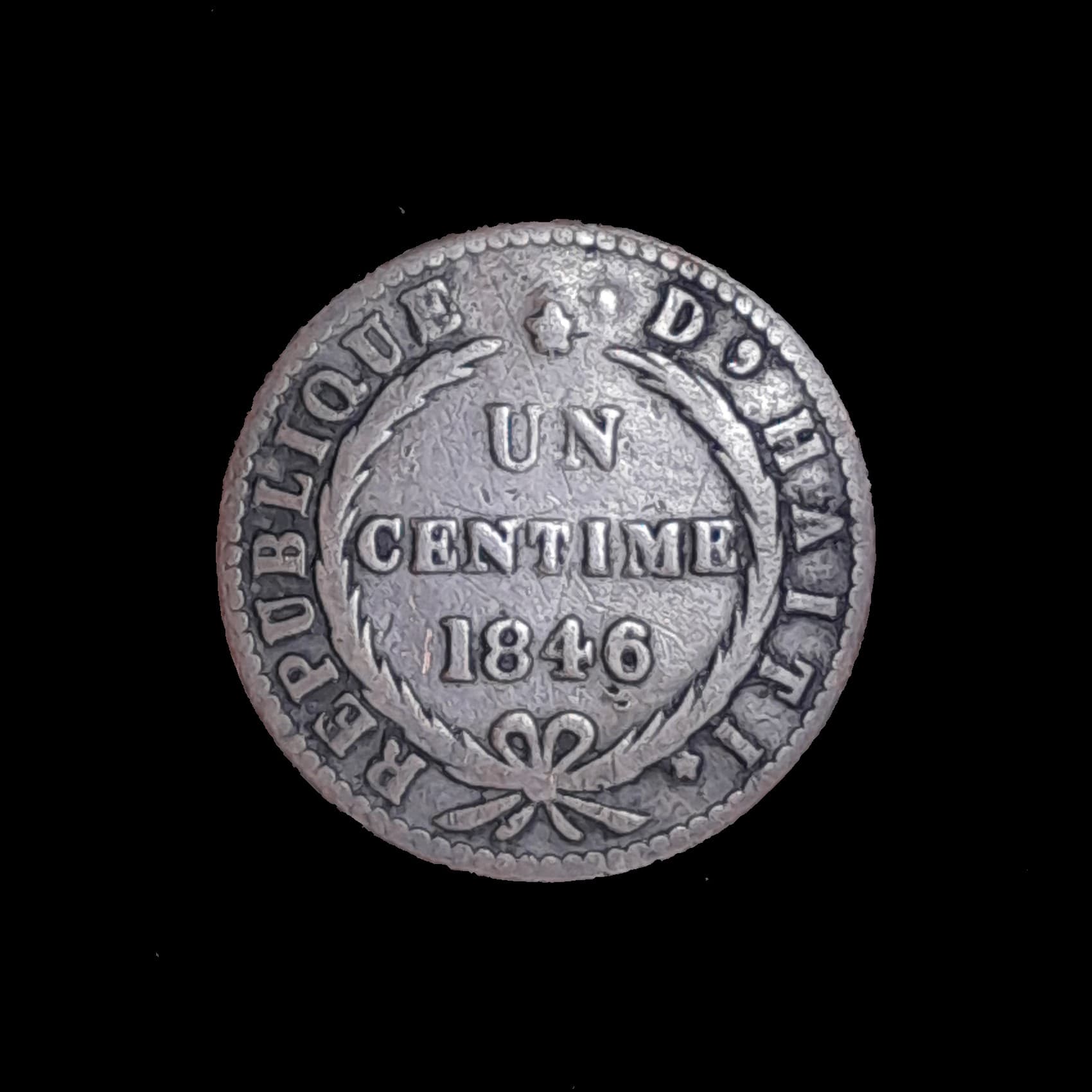 Haití 1 Centime 1846 (Año 43) Bueno KM 25.2
