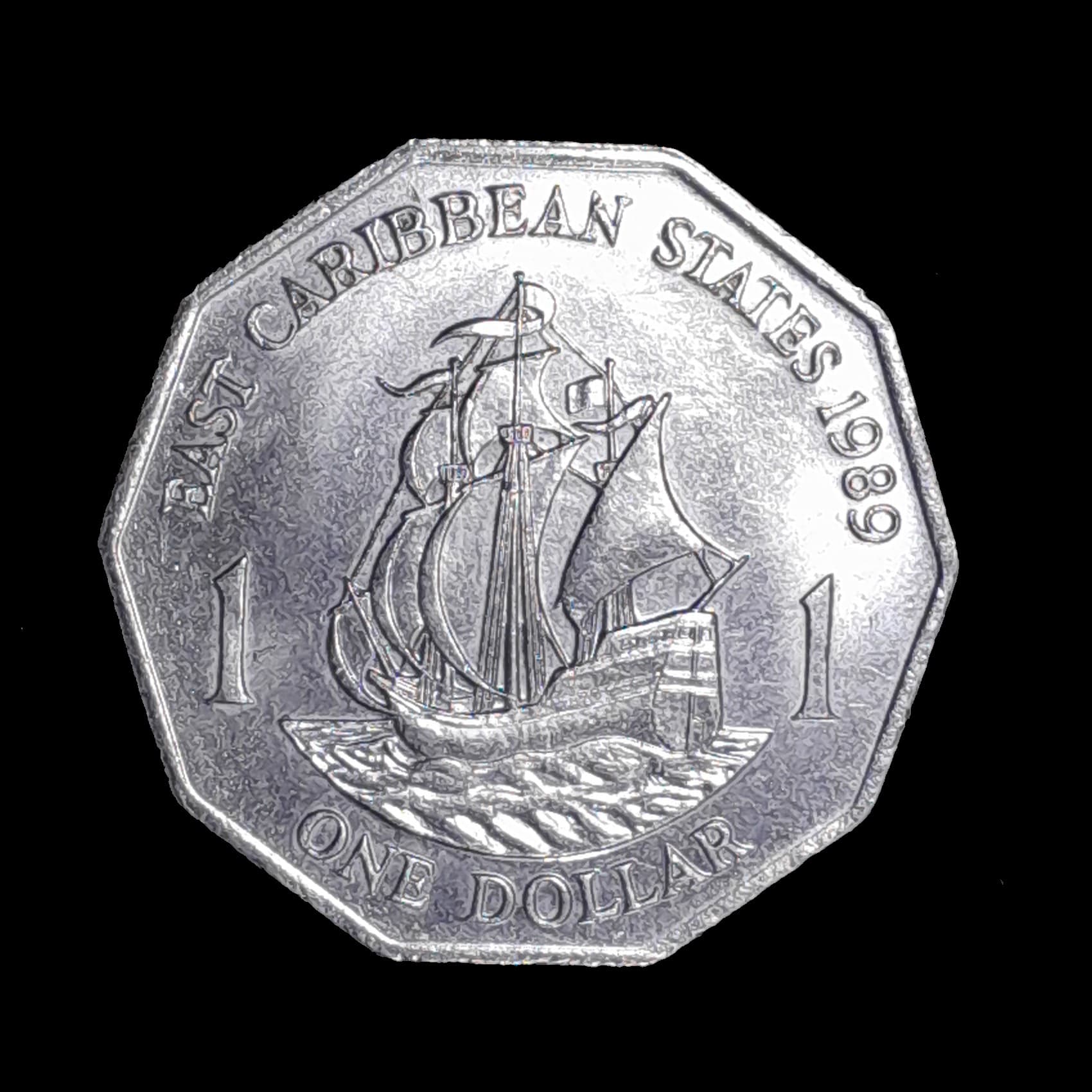 Caribe Británico 1 Dólar 1989 Sin Circular KM 20