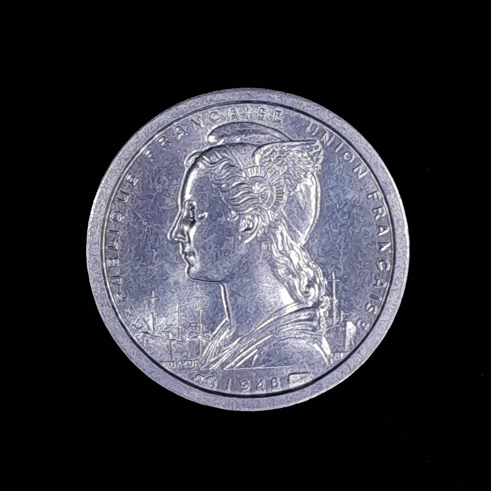 Camerún 1 Franco 1948 SC KM 8 Colonia Francesa