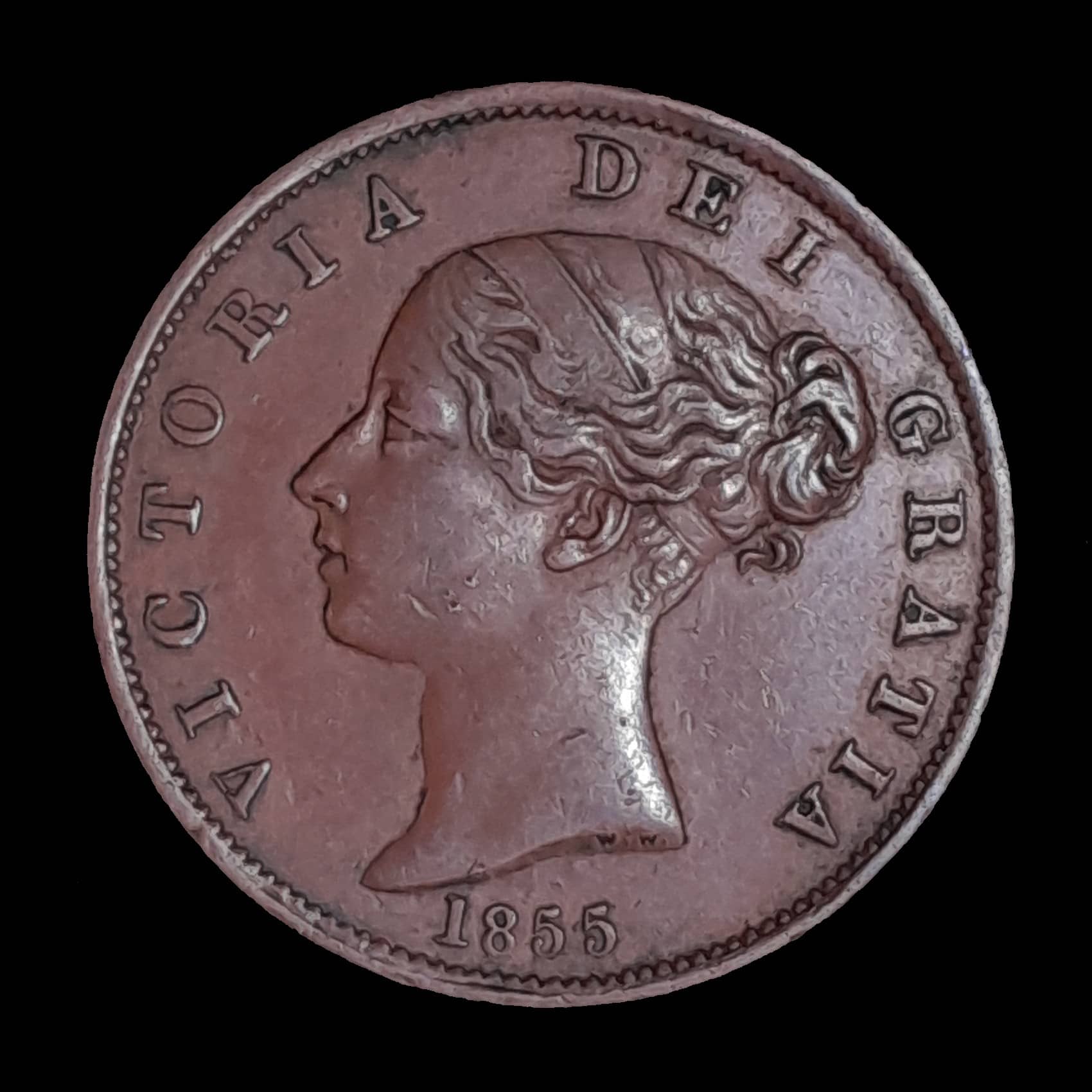 Gran Bretaña 1/2 Penny 1855 Excel KM 726 Reina Victoria