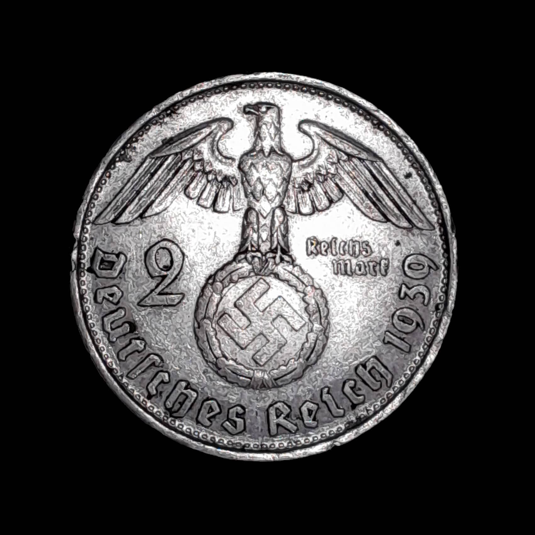 Alemania III Reich 2 Marcos 1939 B MB Plata KM 93