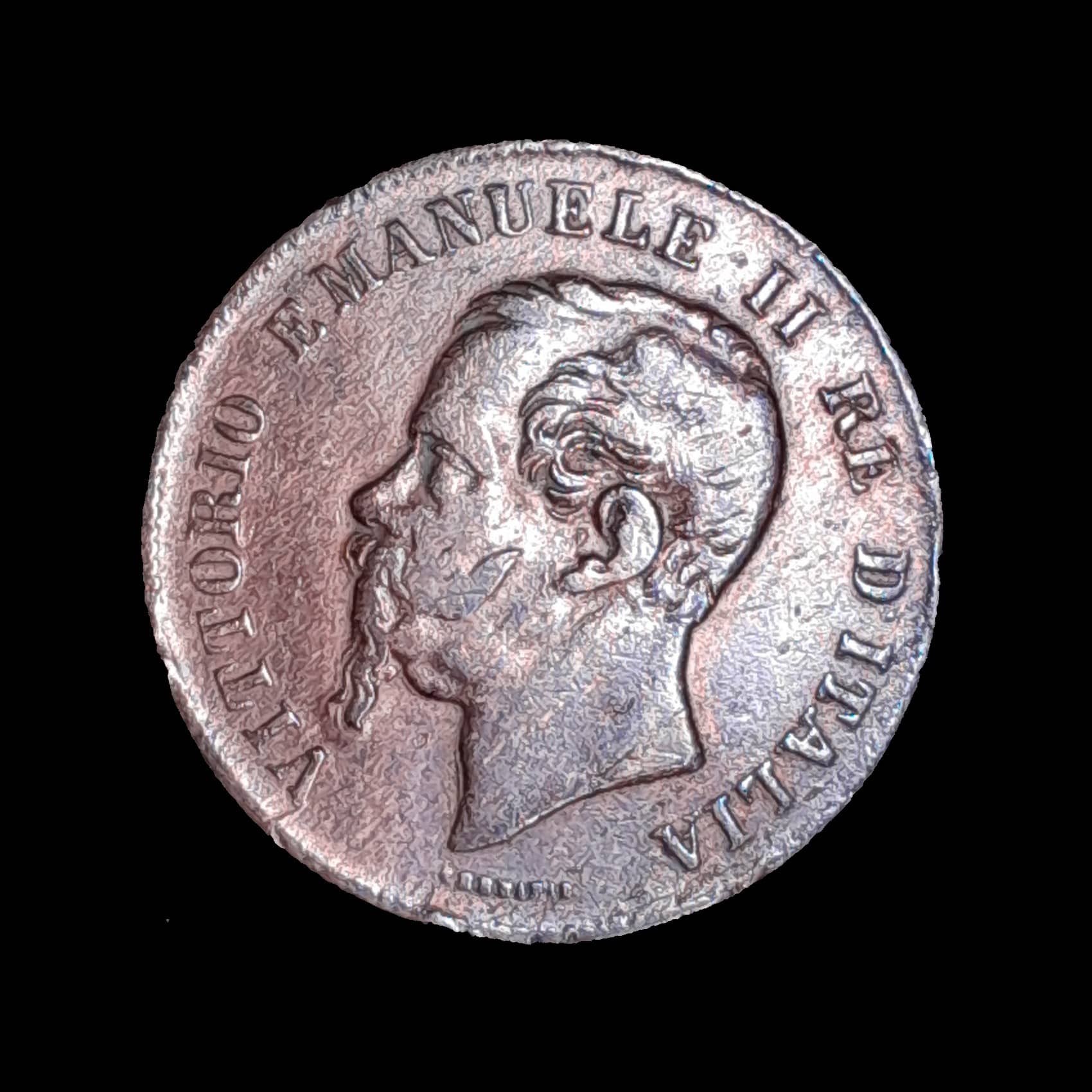 Italia 5 Centesimi 1867 N Muy Bueno KM 3.3 Victor Emanuel II