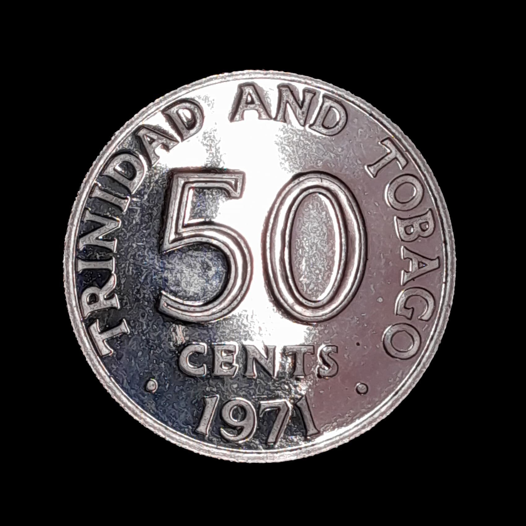 Trinidad y Tobago 50 Cents 1971 SC Proof KM 5 Escasa