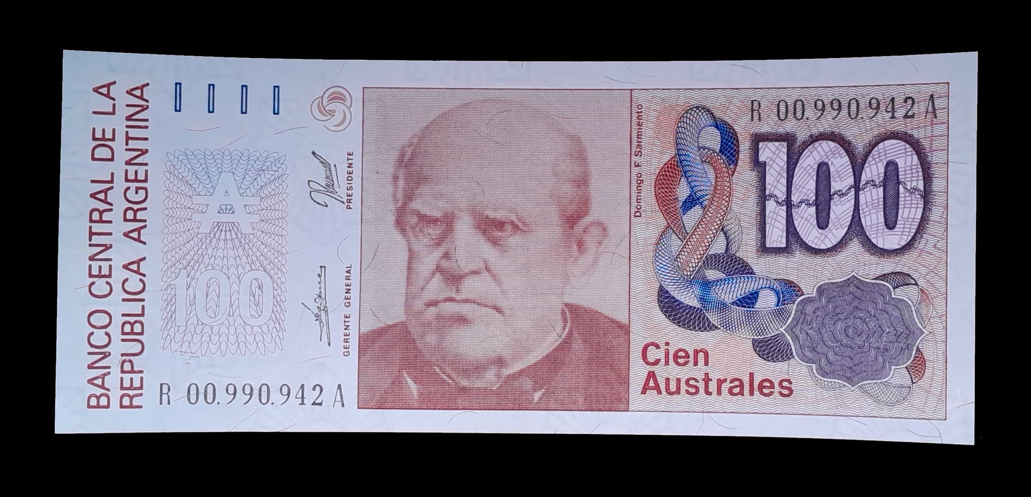 Argentina 100 Australes 1989/90 Repos. SC Col. 709R