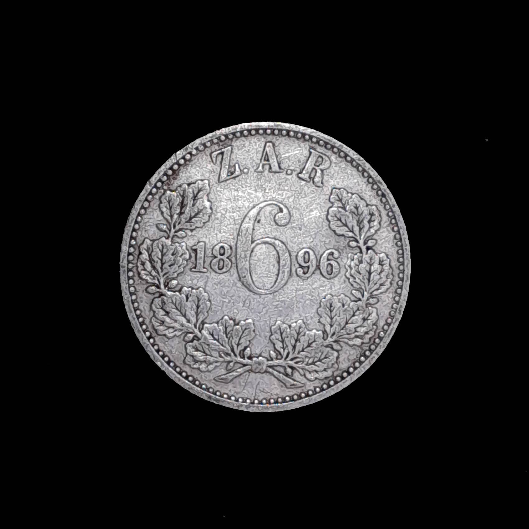 Sudáfrica 6 Pence 1896 MB Plata KM 4