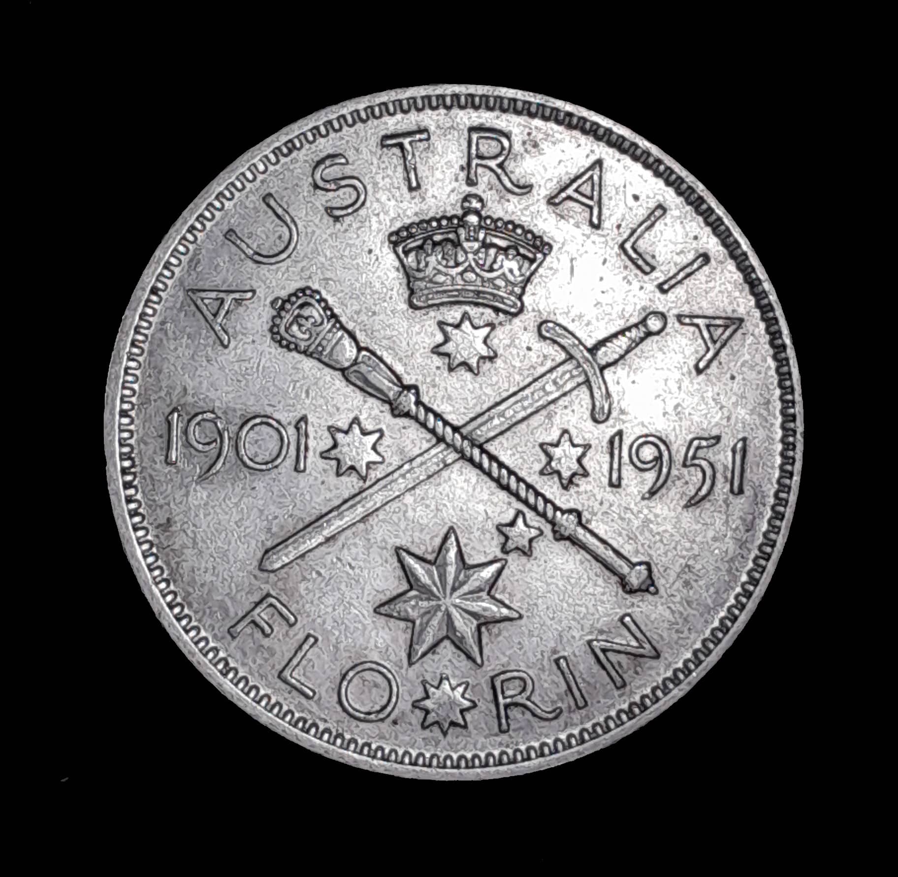Australia 1 Florín 1951 Exc Plata KM 47 Federación
