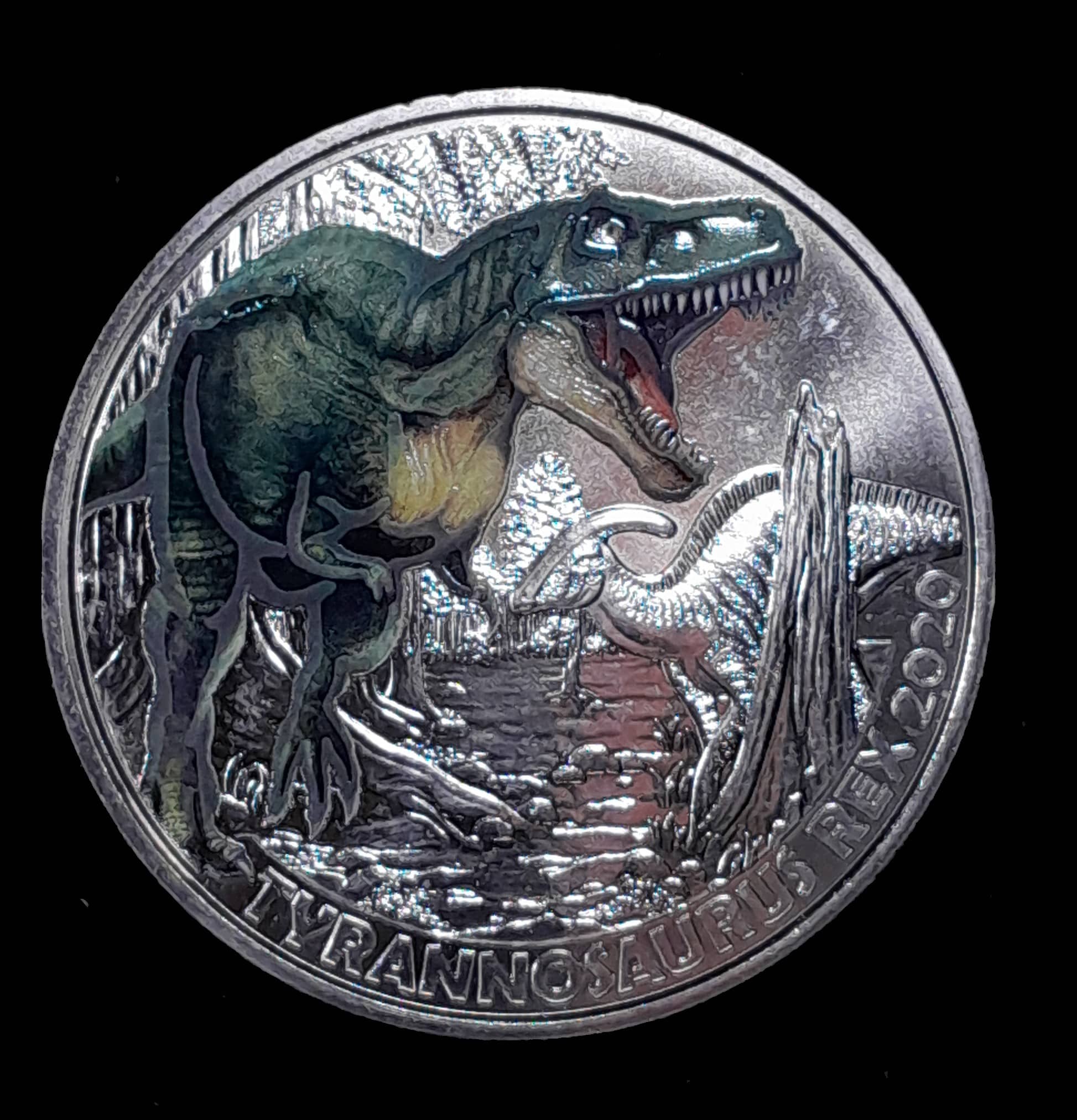 Austria 3 Euros 2021 SC KM 3334 Esmaltada Dinosaurios
