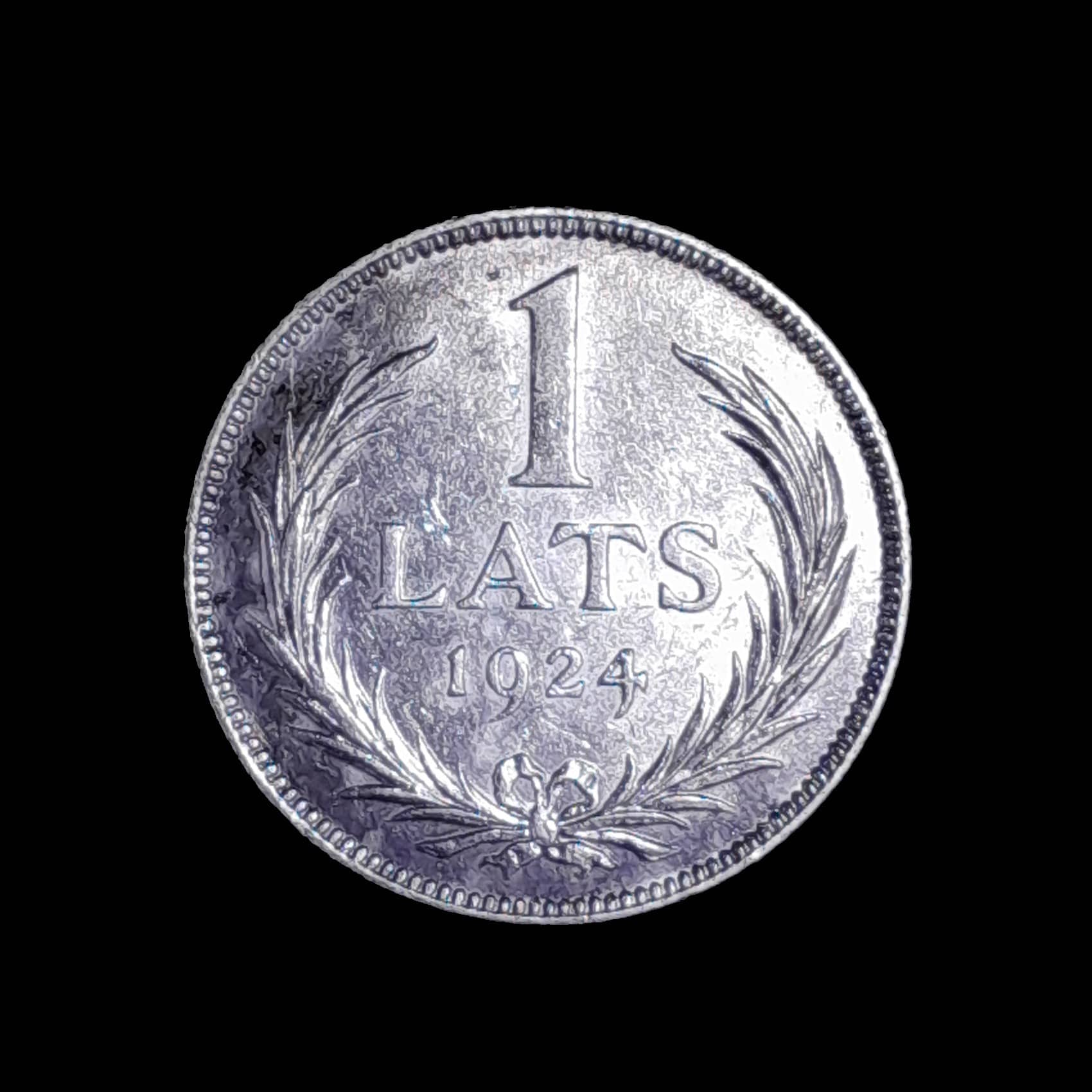 Letonia 1 Lats 1924 Excelente Plata KM 7