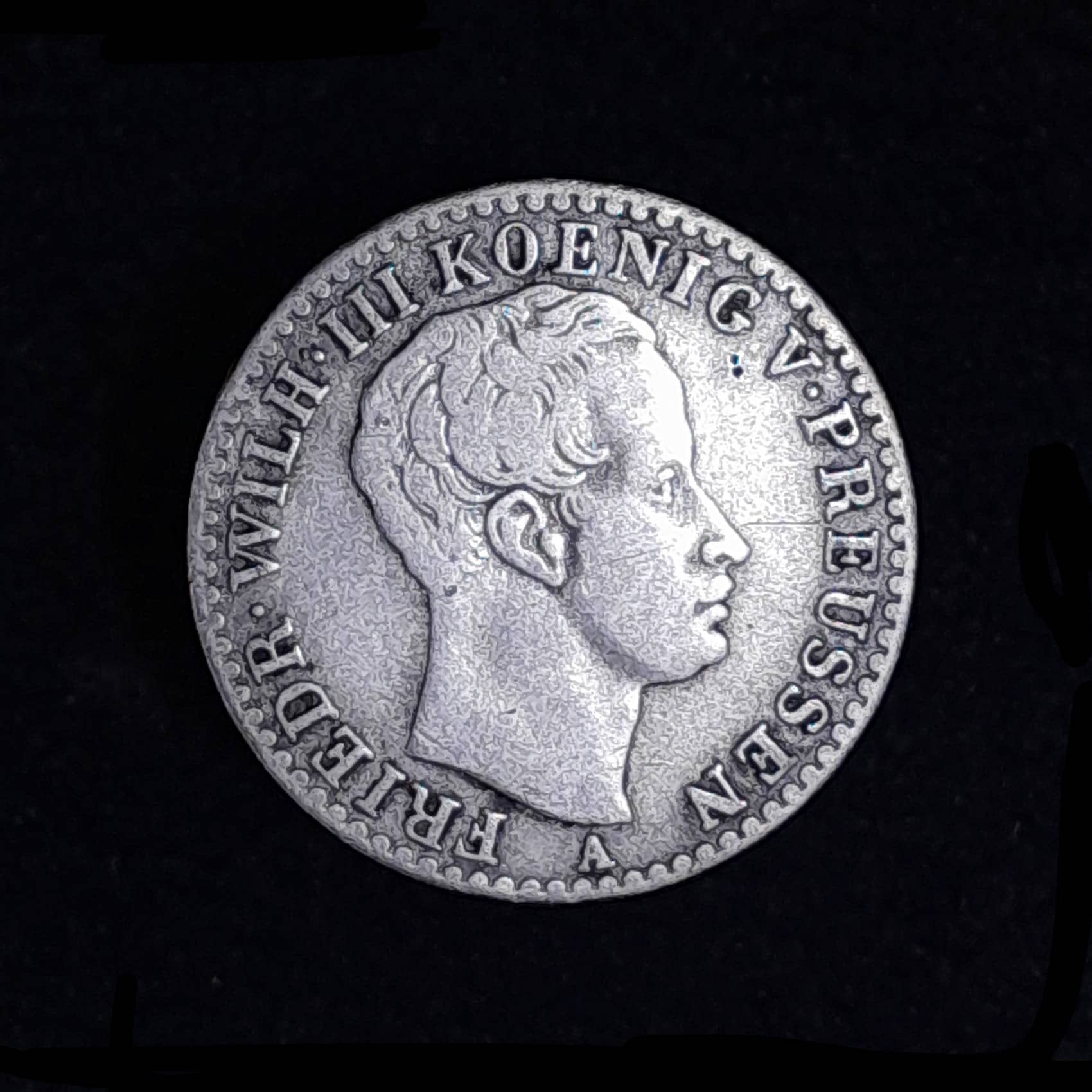 Alemania Prusia 1/6 Thaler 1822 MB Plata KM 411
