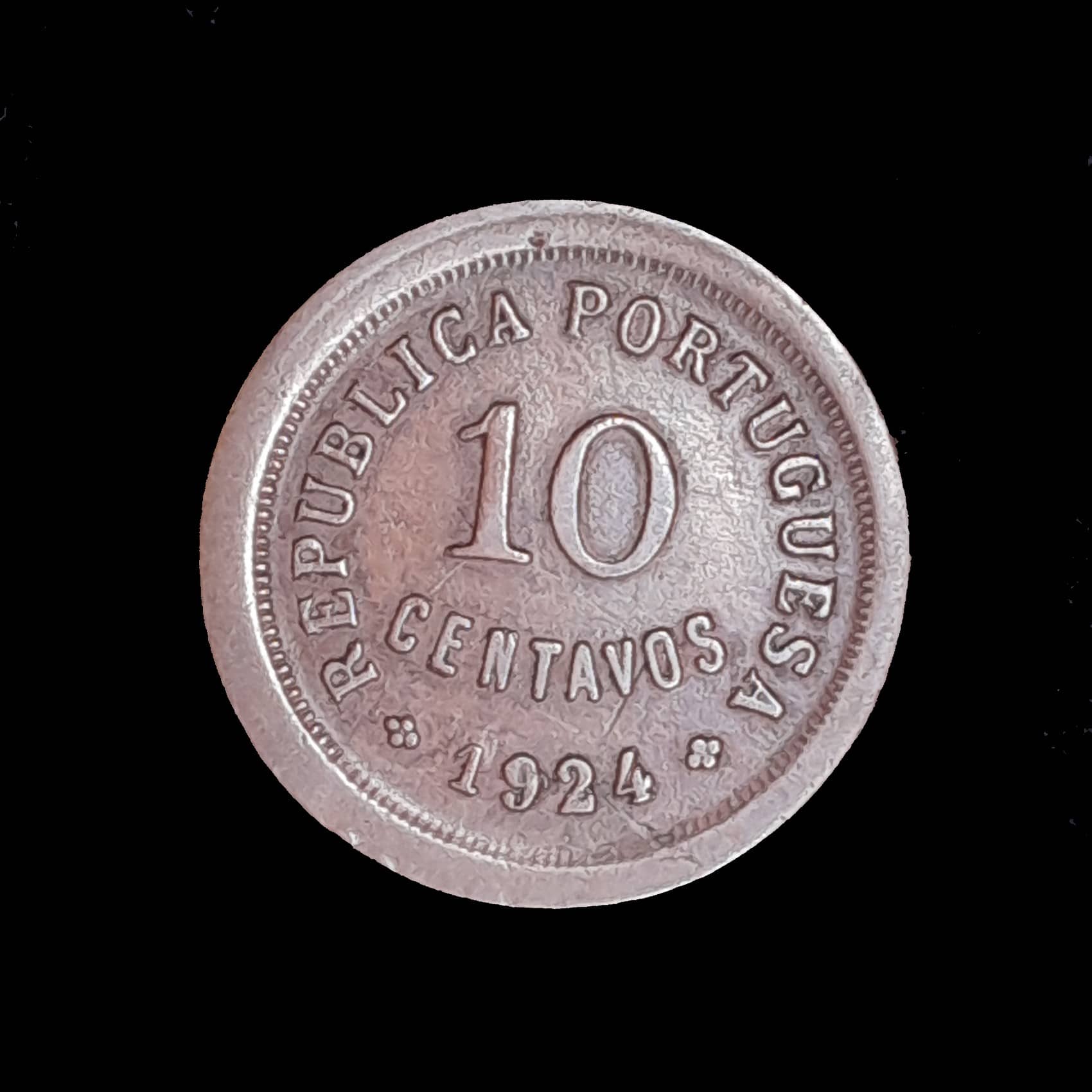 Portugal 10 Centavos 1924 Muy Bueno KM 573 Escasa