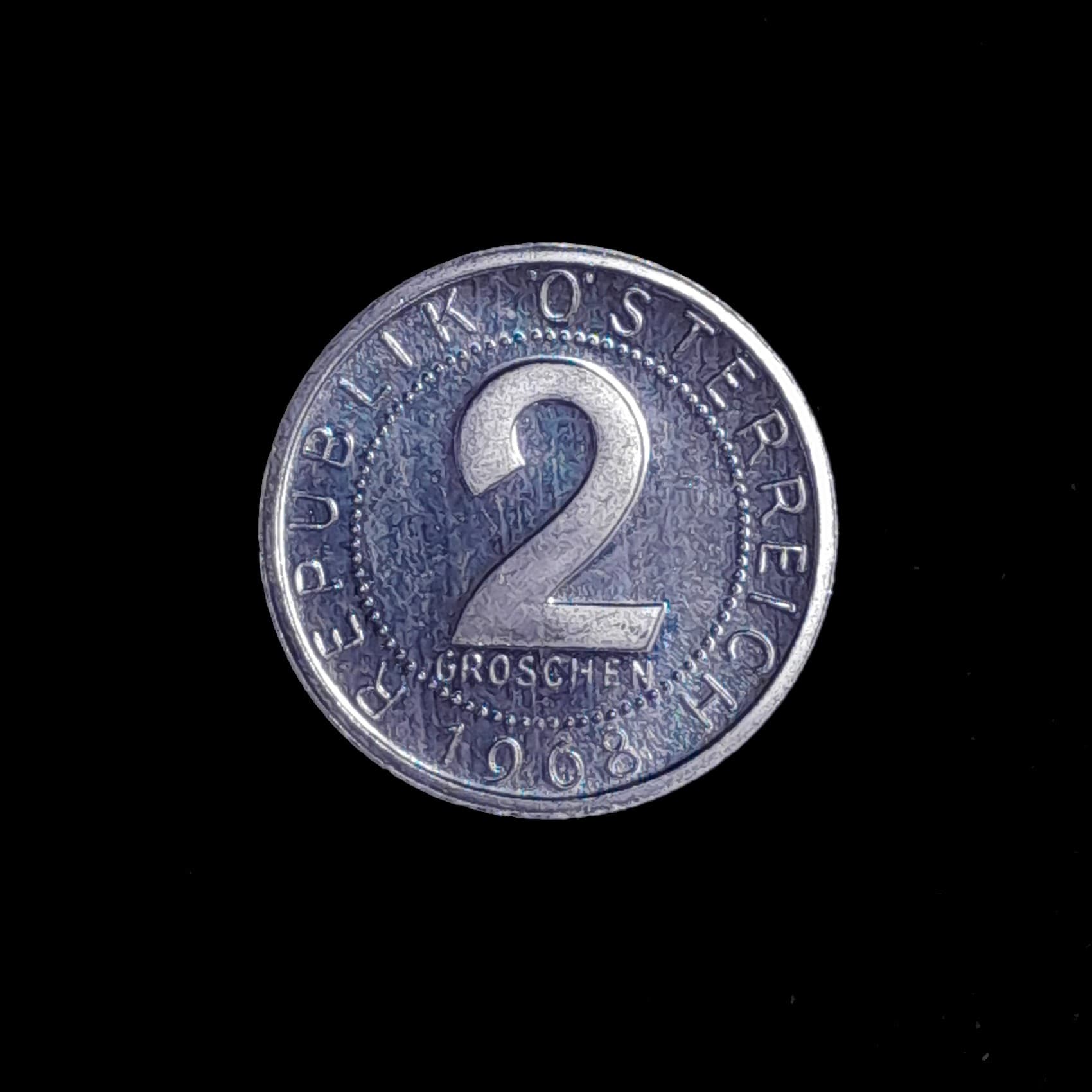 Austria 2 Groschen 1968 SC Proof KM 12 Muy Escasa
