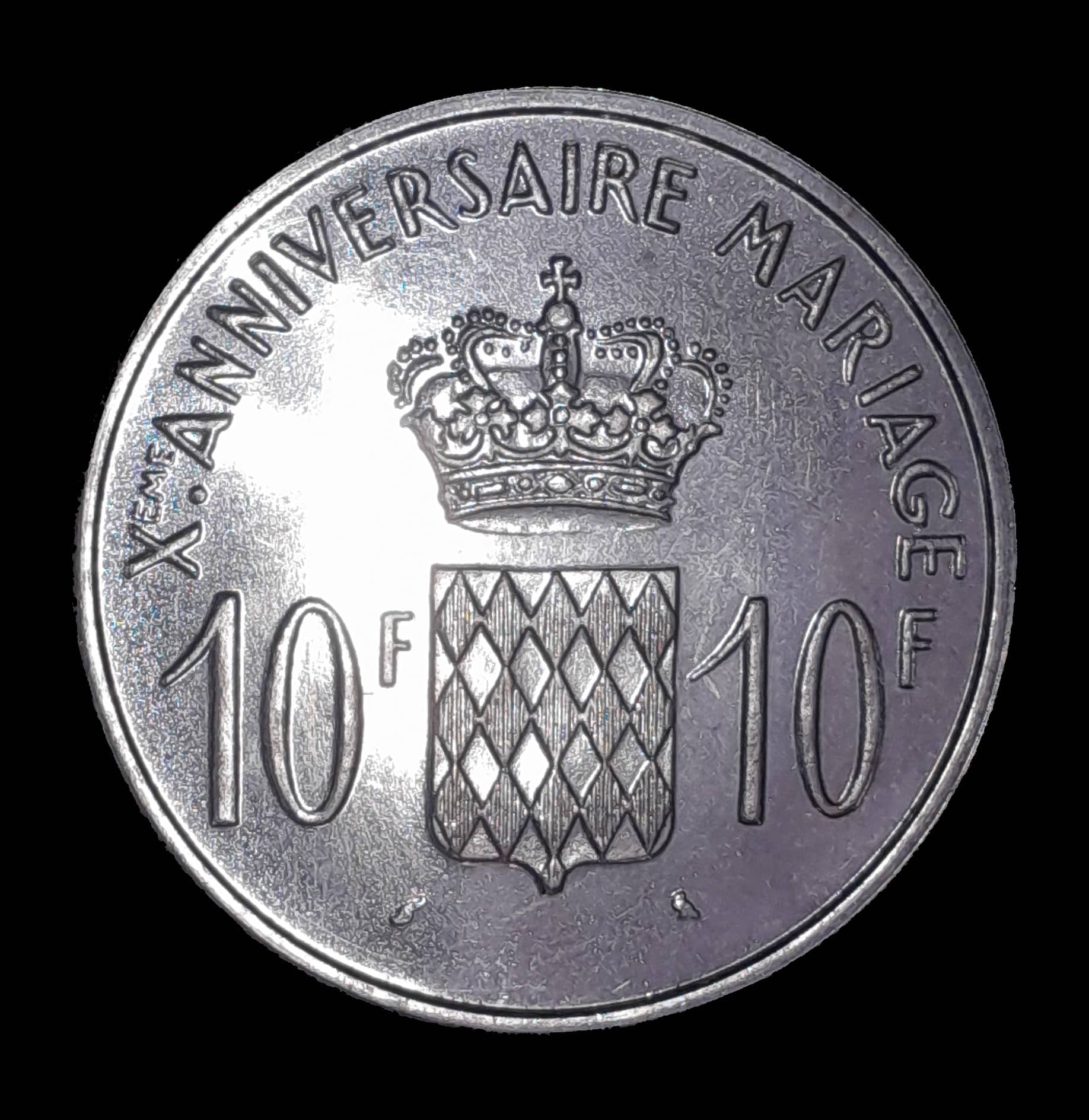 Mónaco 10 Francos 1966 SC Plata X M1 Matrimonio
