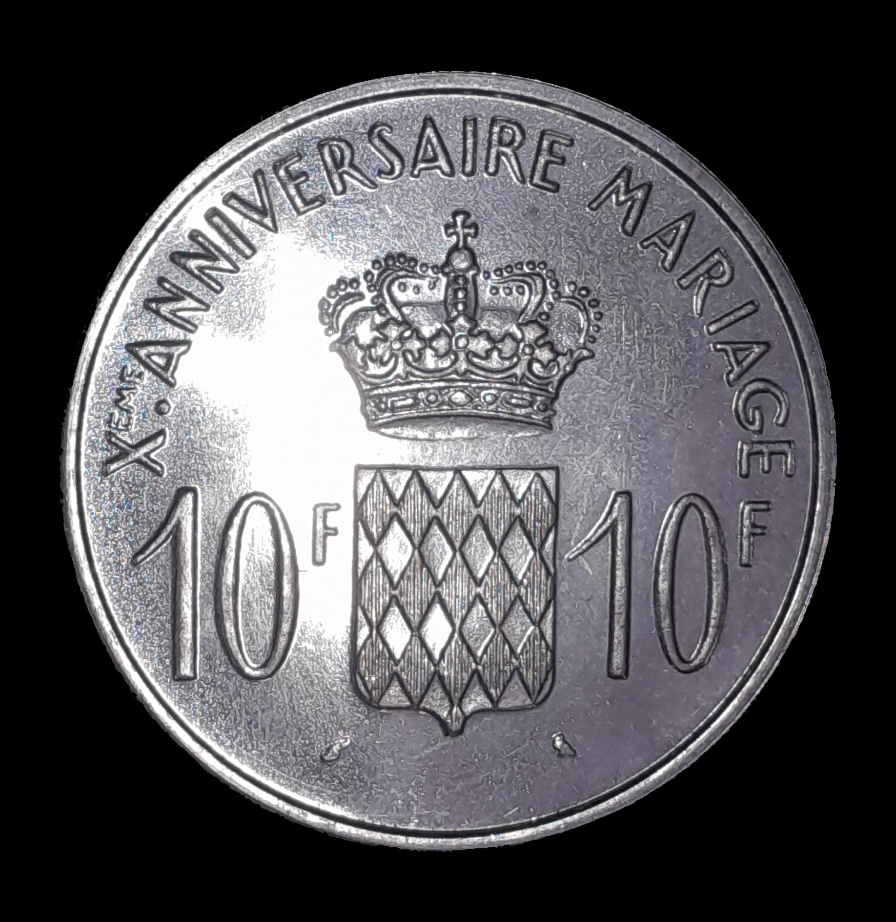Mónaco 10 Francos 1966 SC Plata X M1 Matrimonio