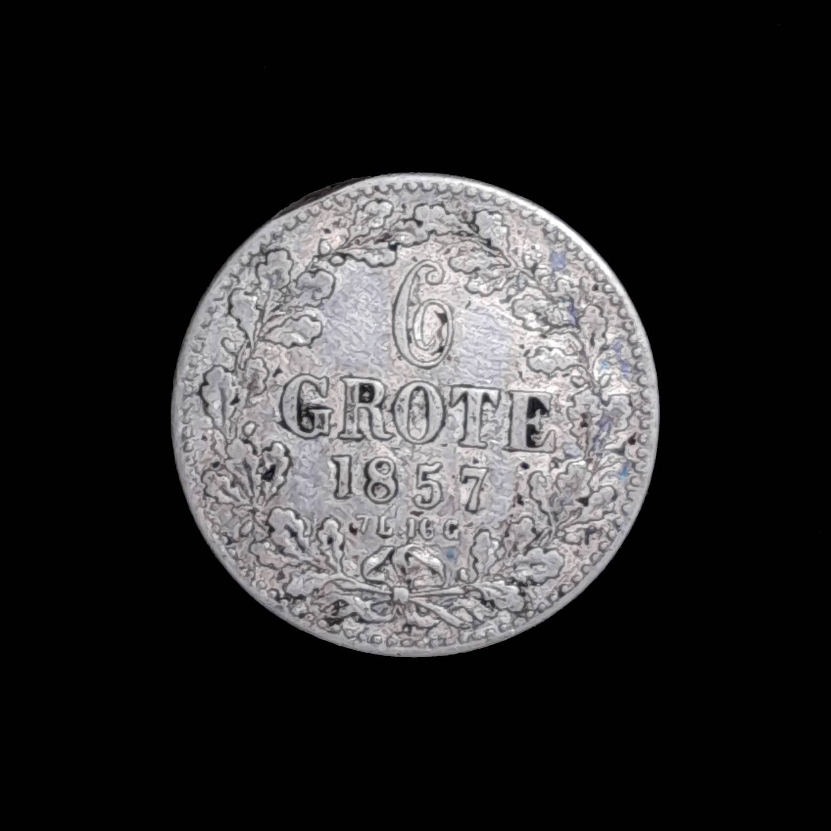 Alemania Bremen 6 Grote 1857 Exc KM 240
