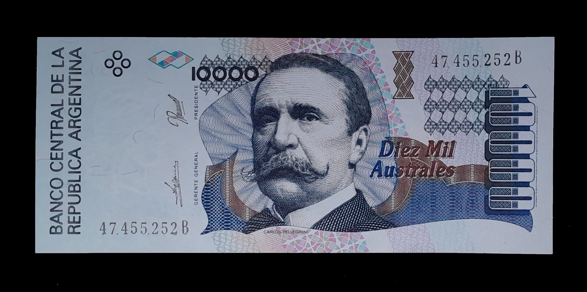 Argentina 10000 Australes 1990 Serie B Exc Col. 724c