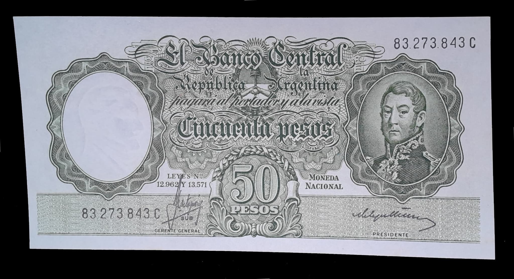 Argentina 50 Pesos Mon. Nac. 1966 Serie C SC 483a