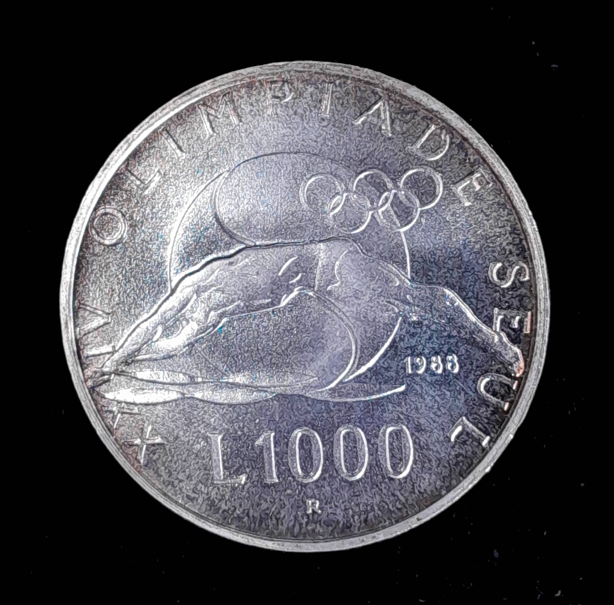 San Marino 1000 Liras 1988 SC KM 217 Olimpiadas de Seul