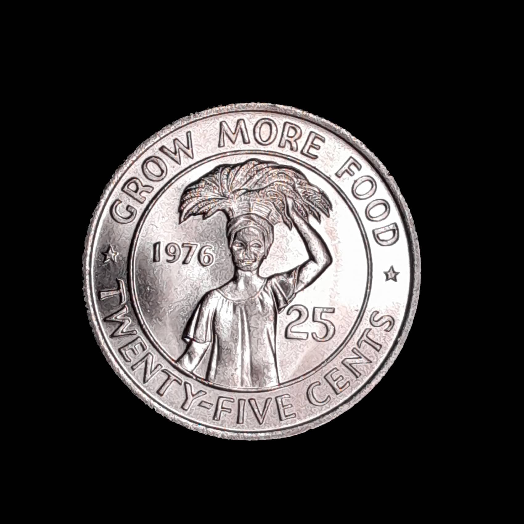 Liberia 25 Cents 1976 Sin Circular KM 30 FAO