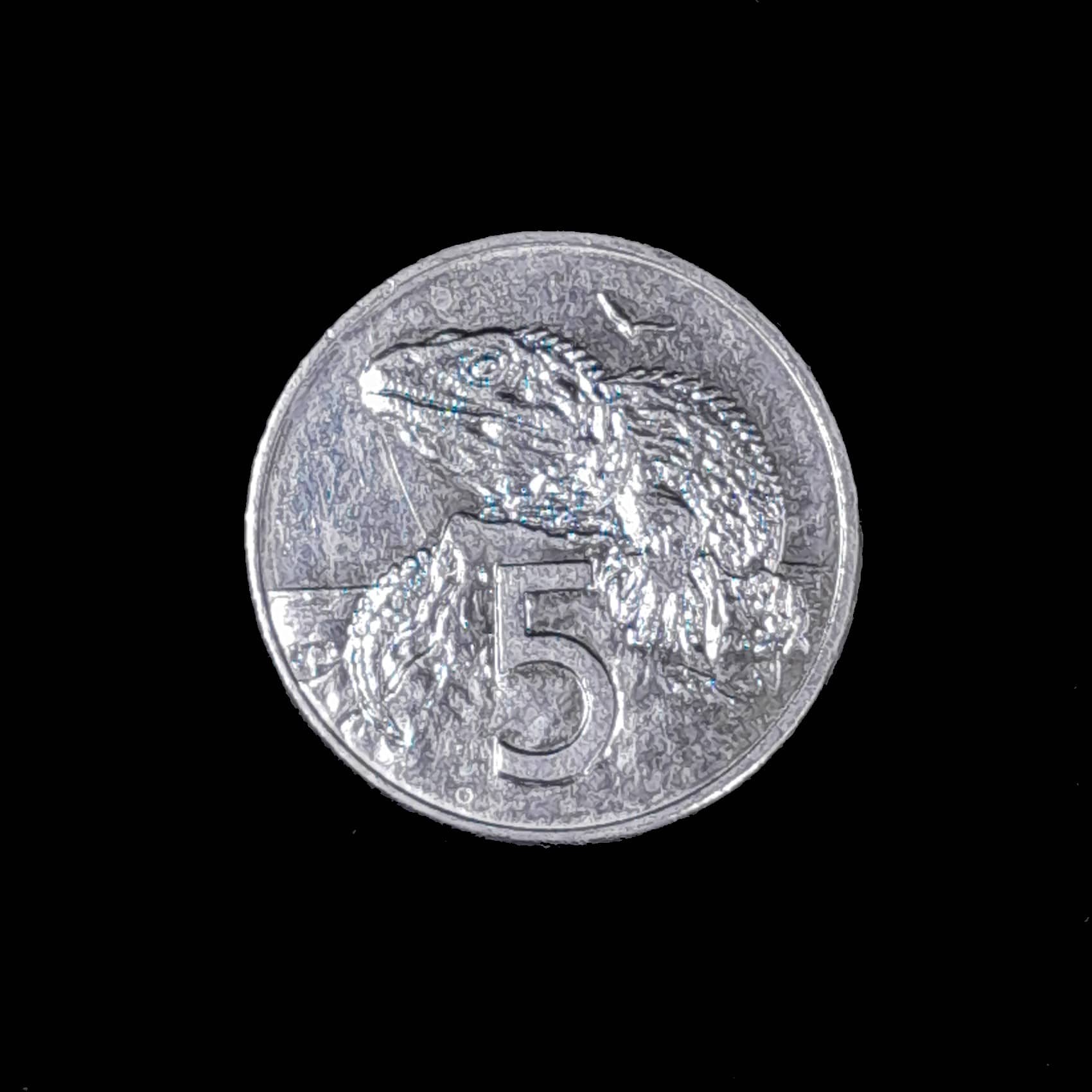 Nueva Zelanda 5 Cents 1989 Exc KM 60 Lagarto Tuatara
