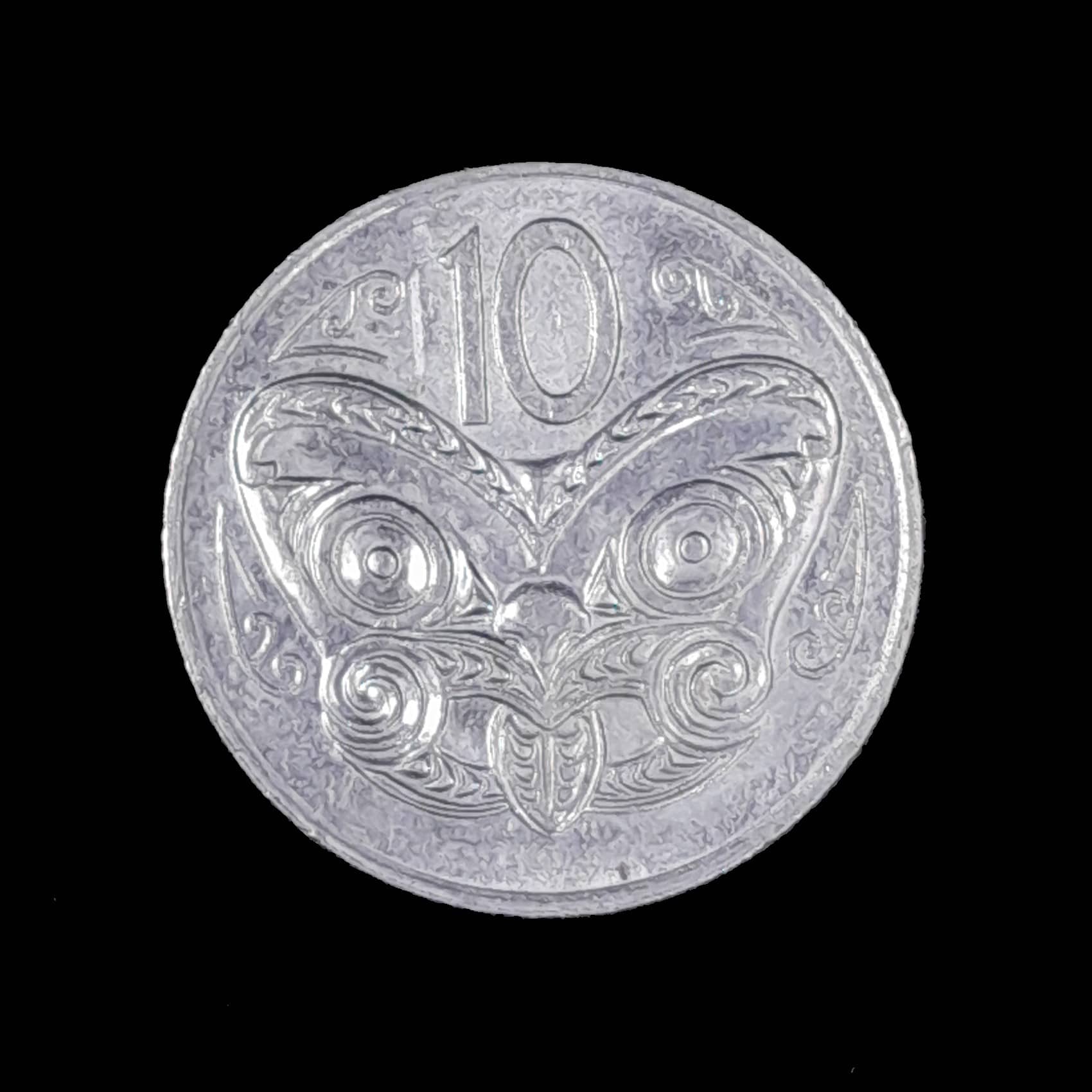 Nueva Zelanda 10 Cents 1980 Exc KM 41.1 Másc. Maorí