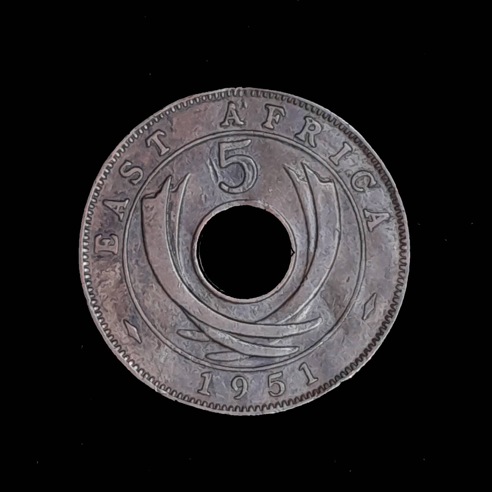 British East Africa 5 Cents 1951 MB KM 33