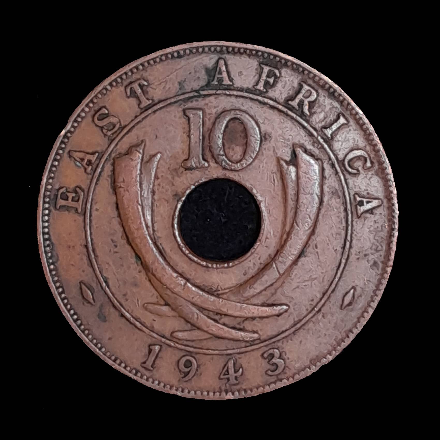 África del Este Británica 10 Cents 1943 MB KM 26.2