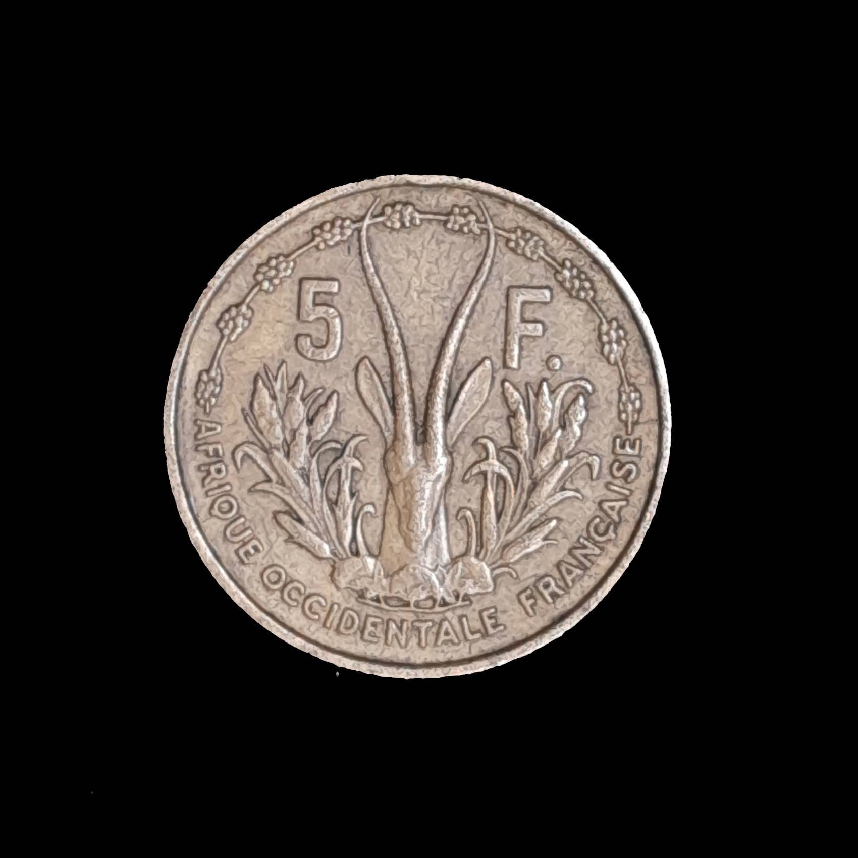 Africa Occidental Francesa 5 Francos 1956 MB KM 5