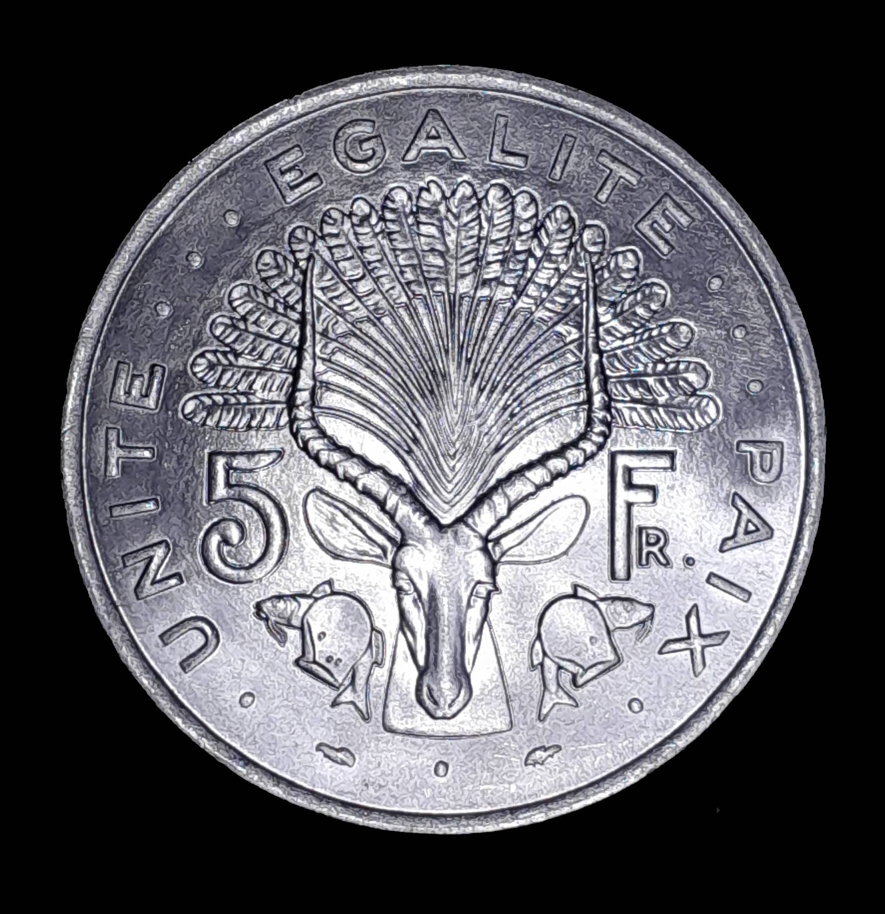 Dijibouti 5 Francos 1977 Sin Circular KM 22