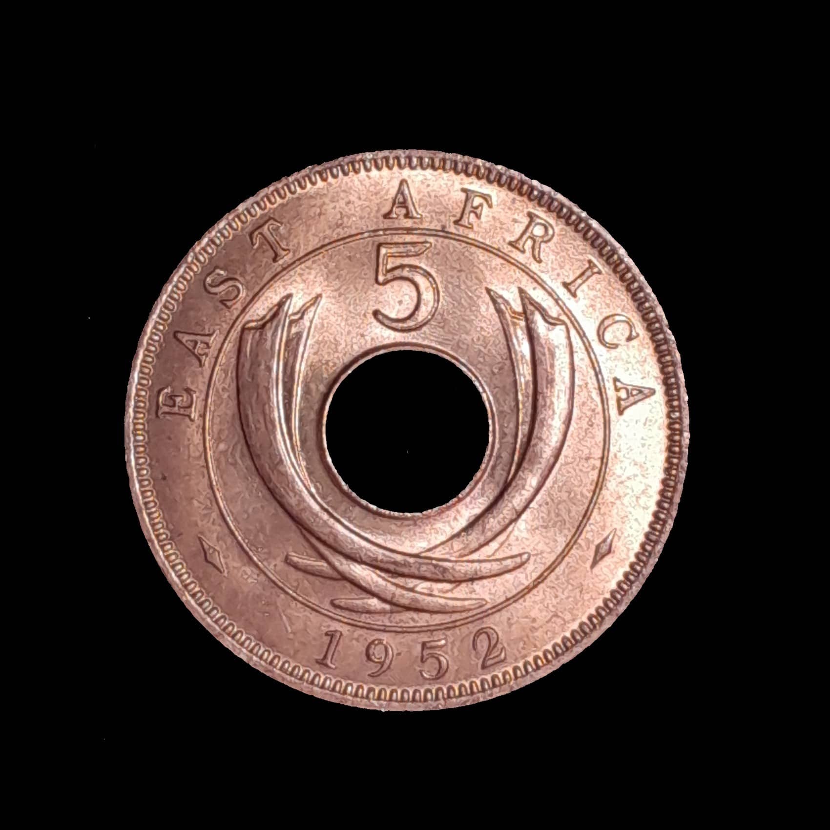 British East Africa 5 Cents 1952 SC KM 33 Jorge VI