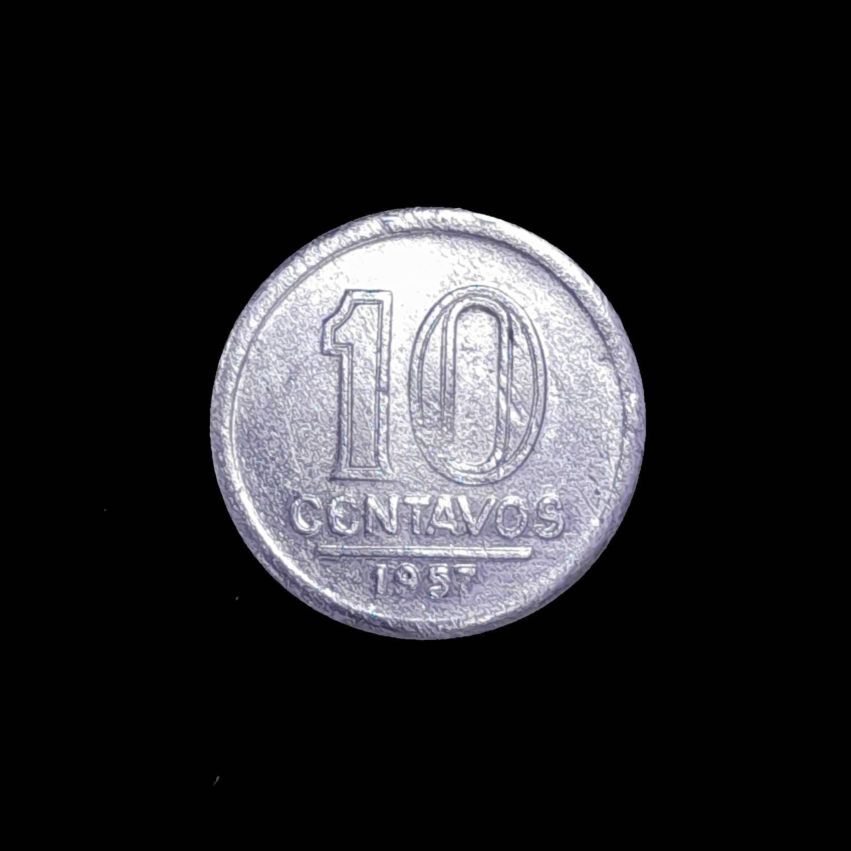 Brasil 10 Centavos 1957 Sin Circular KM 564