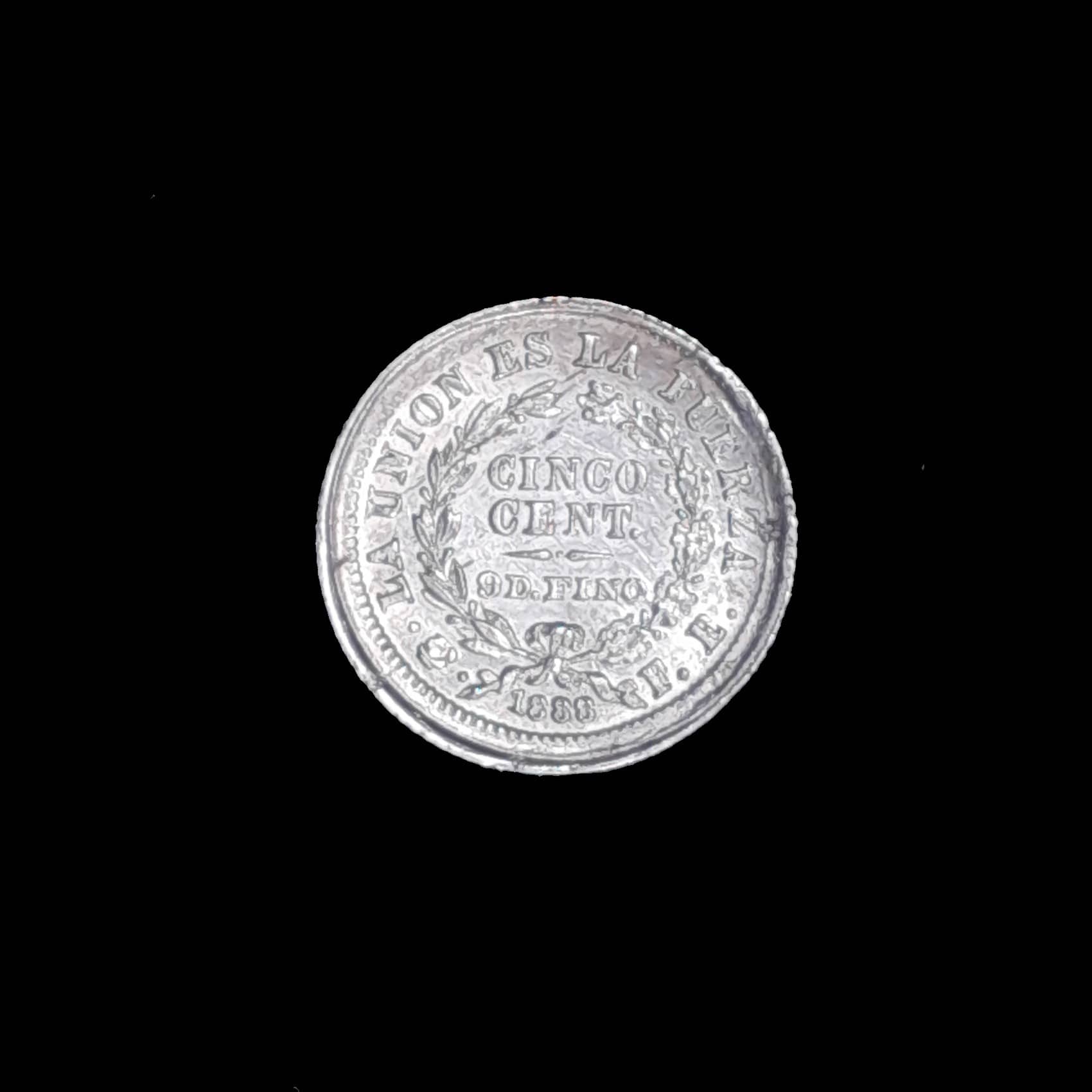 Bolivia 5 Centavos 1888 SC Plata KM 157.2 Fecha Chica