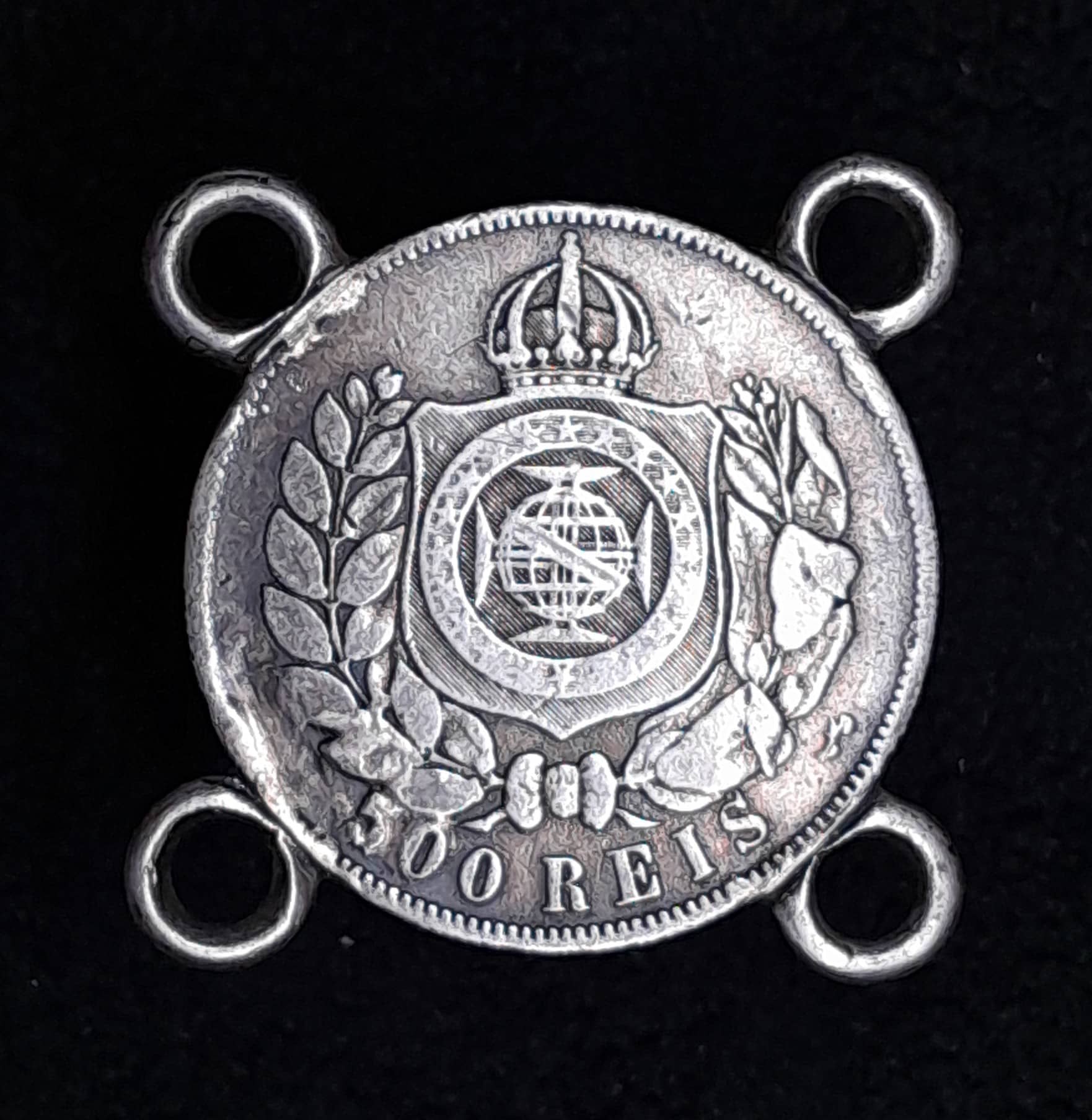Brasil 500 Reis 1867 Reg Plata KM 472