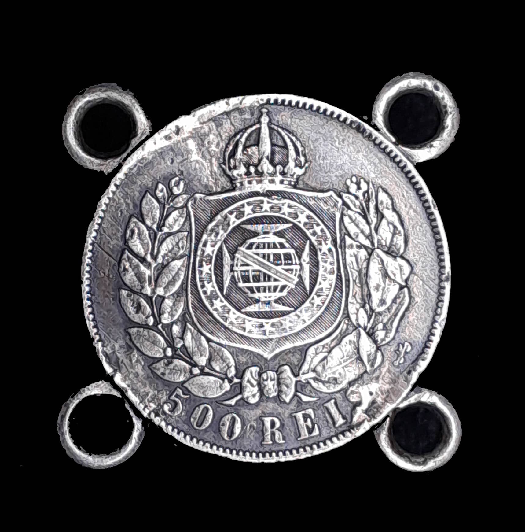 Brasil 500 Reis 1867 Reg Plata KM 472