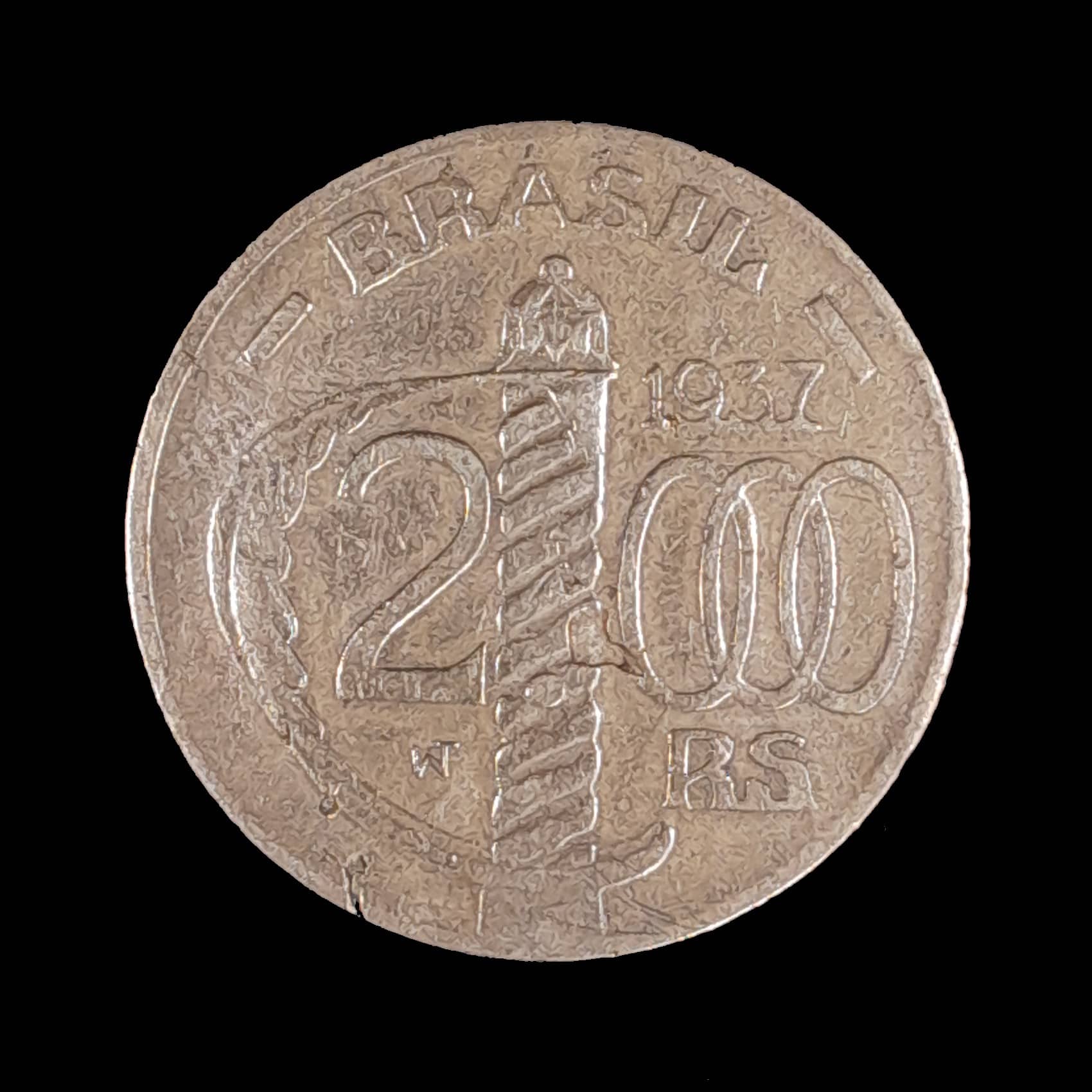 Brasil 2000 Reis 1937 MB KM 542 Duque de Caxias