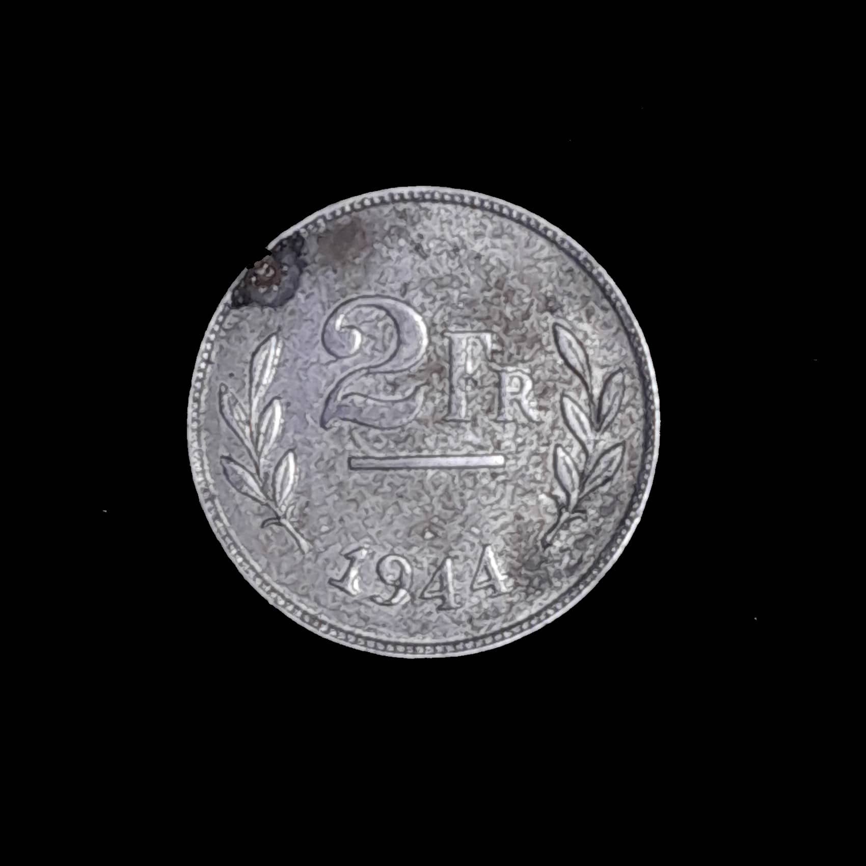 Bélgica 2 Francos 1944 MB KM 133 Ocupación aliada