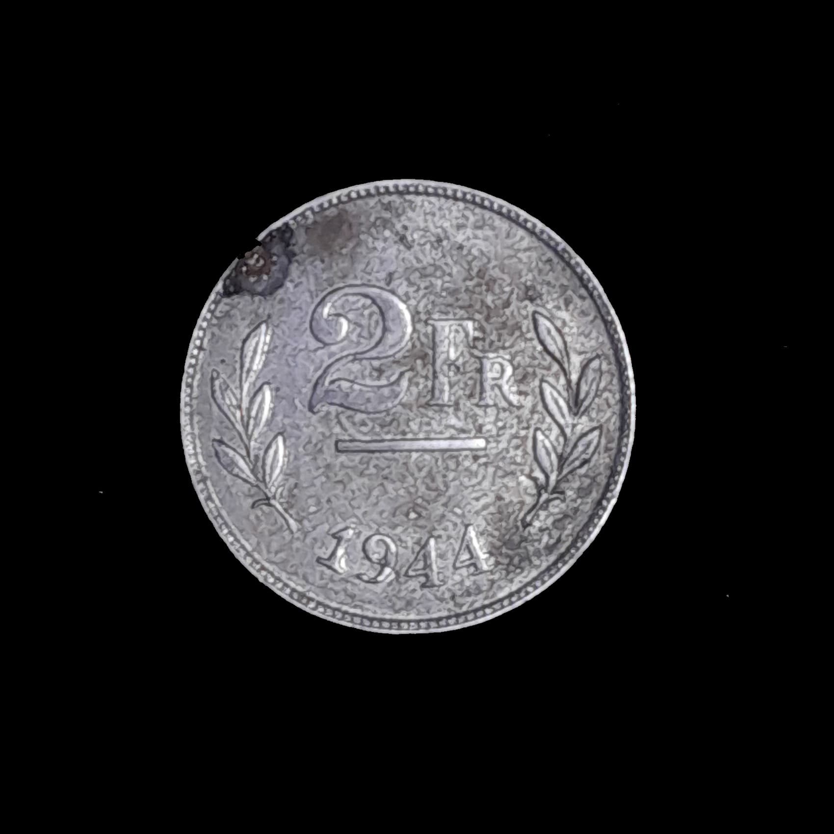 Bélgica 2 Francos 1944 MB KM 133 Ocupación aliada