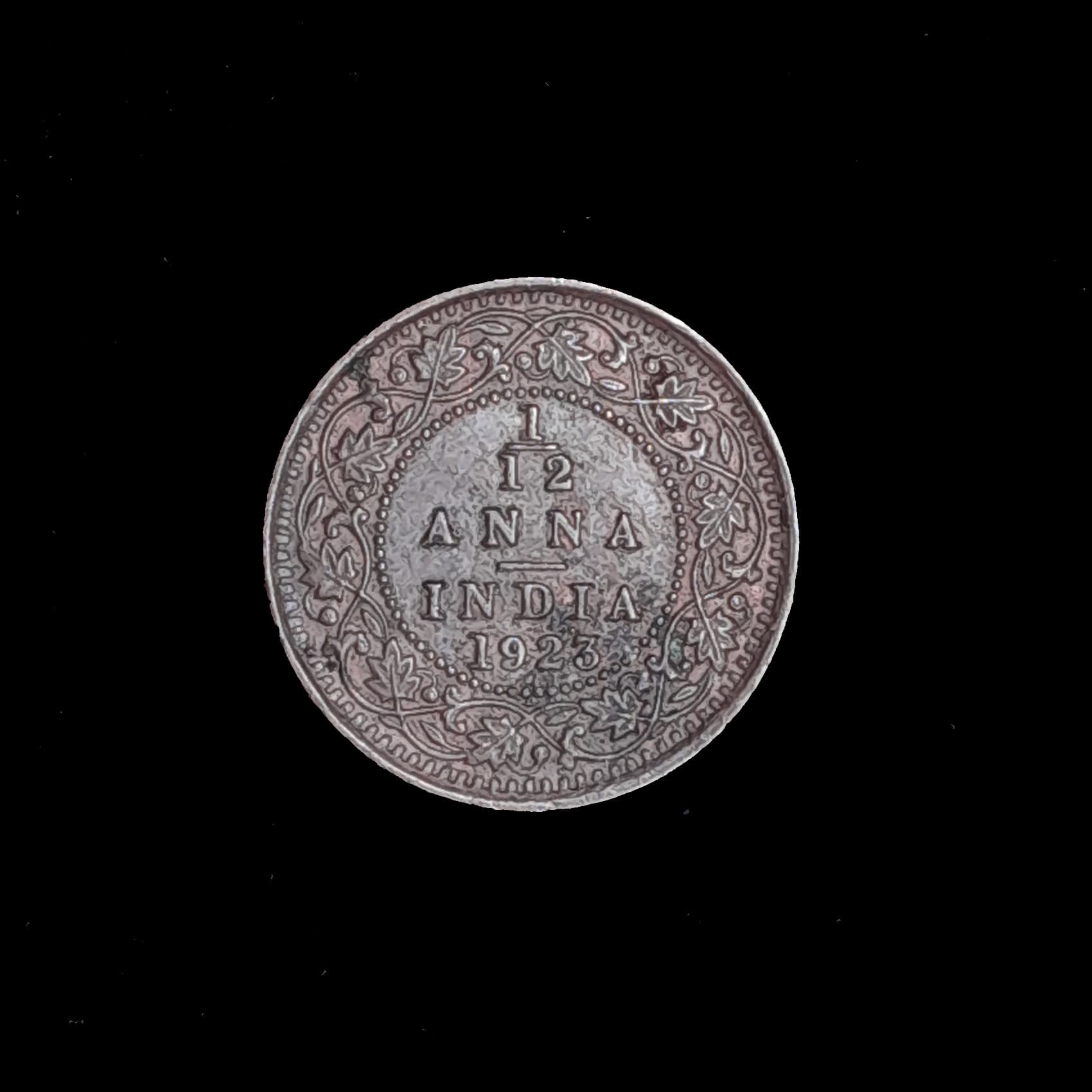 India Británica 1/12 Anna 1923 Exc KM 509 Jorge V