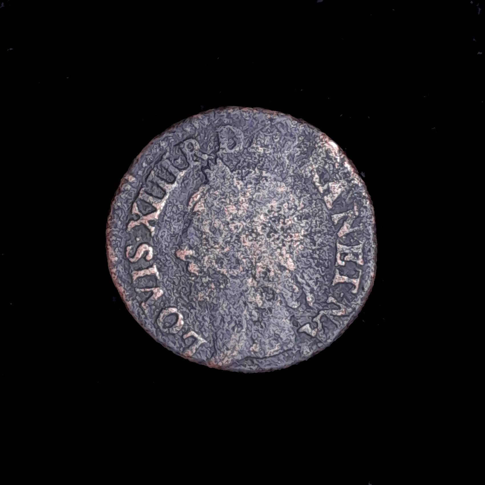 Francia Doble Tournois 1643 Bueno Luis XIII Texto Francés