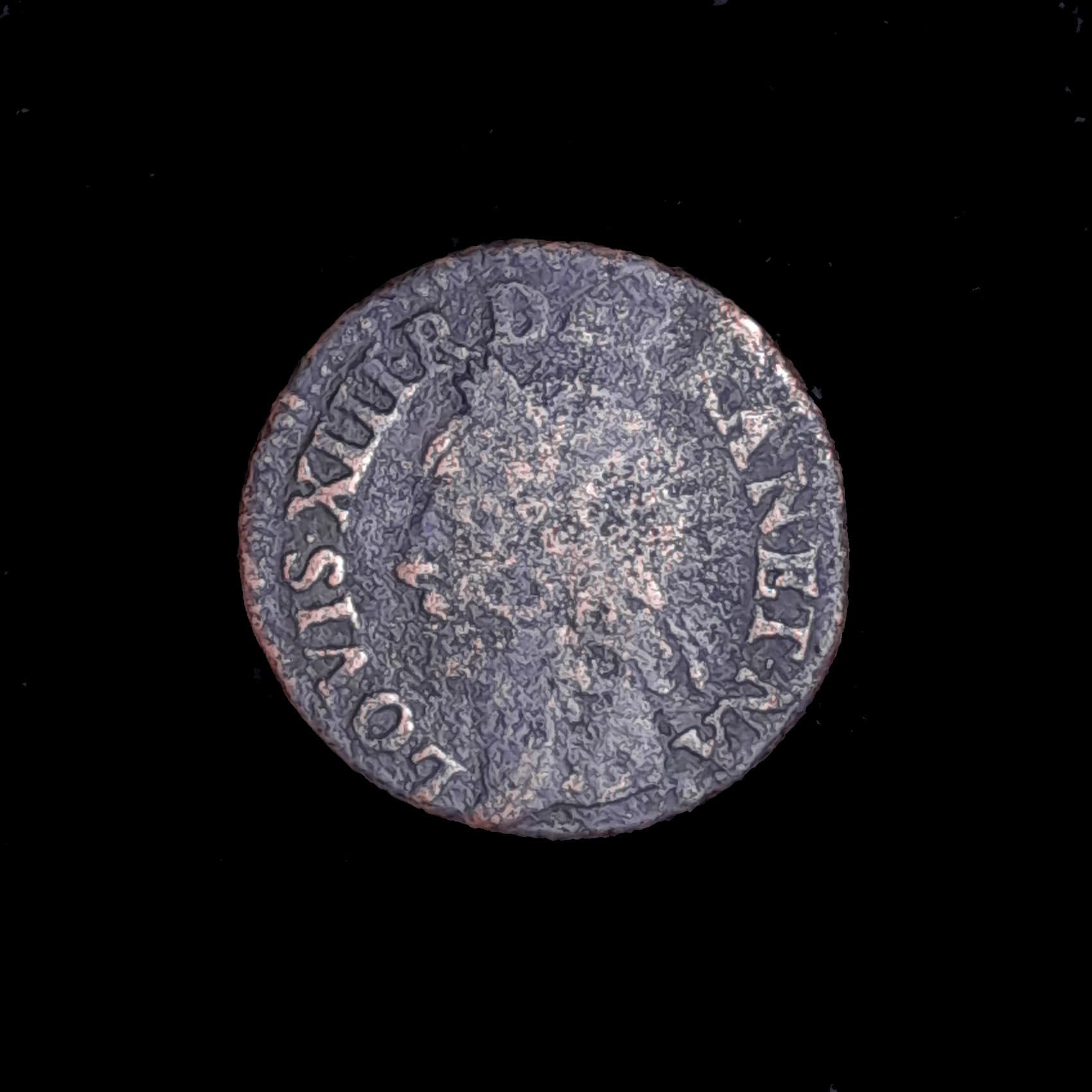 Francia Doble Tournois 1643 Bueno Luis XIII Texto Francés