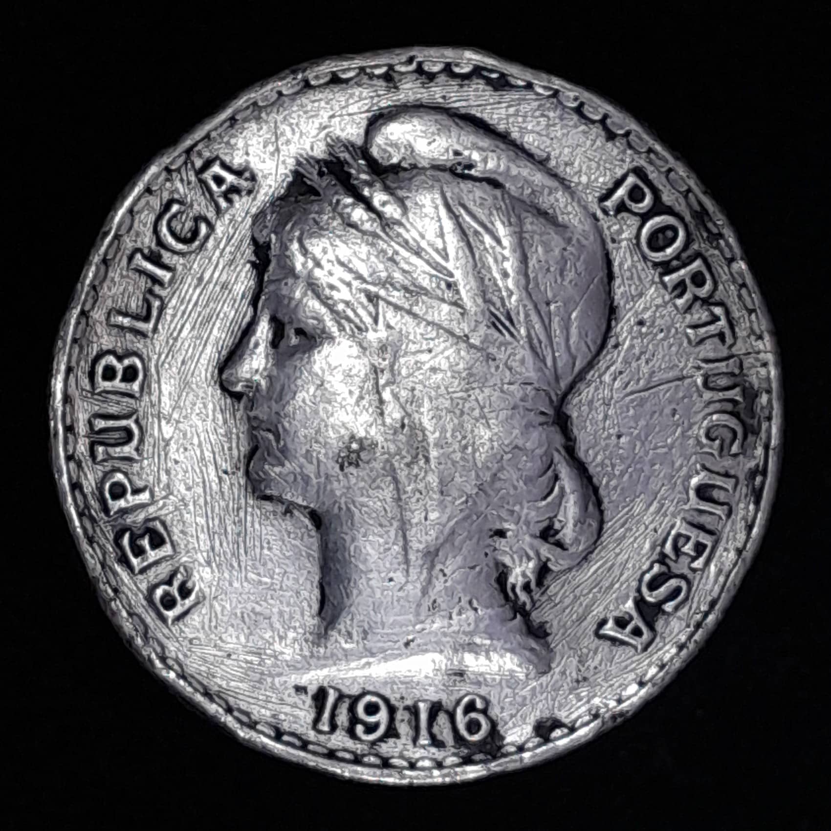 Portugal 50 Centavos 1916 Bueno Plata KM 561