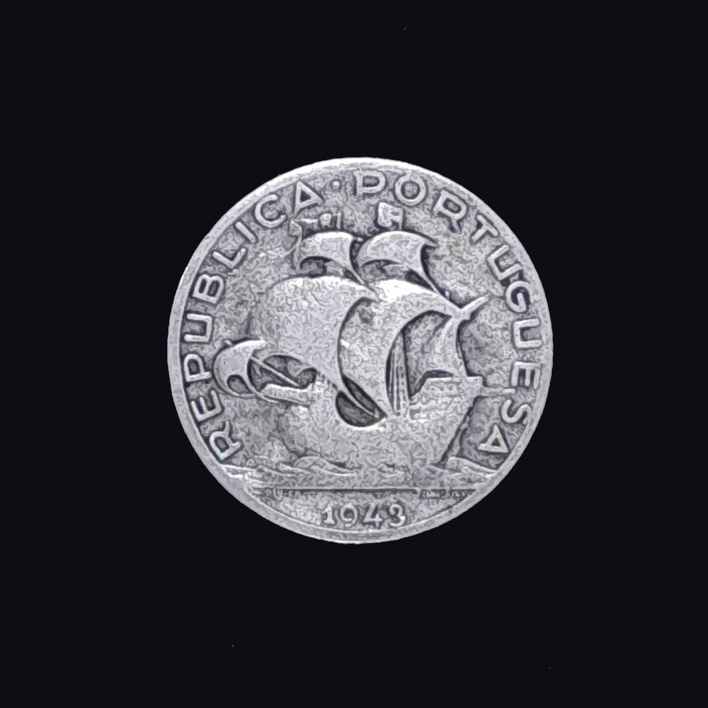 Portugal 2,5 Escudos 1943 Bueno Plata KM 580