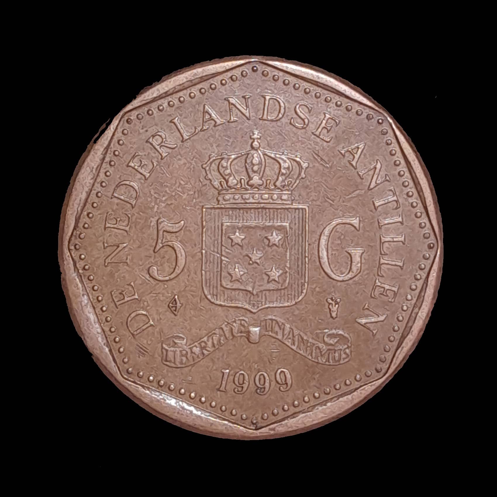 Antillas Holandesas 5 Gulden 1999 Exc KM 43 Reina Beatriz