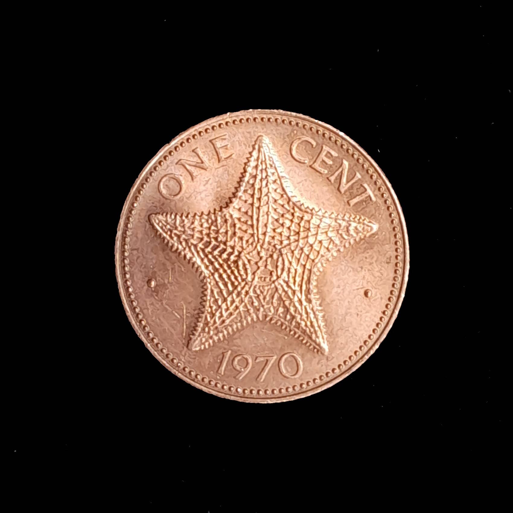Bahamas 1 Cent 1970 Sin Circular KM 15 Año único Escasa
