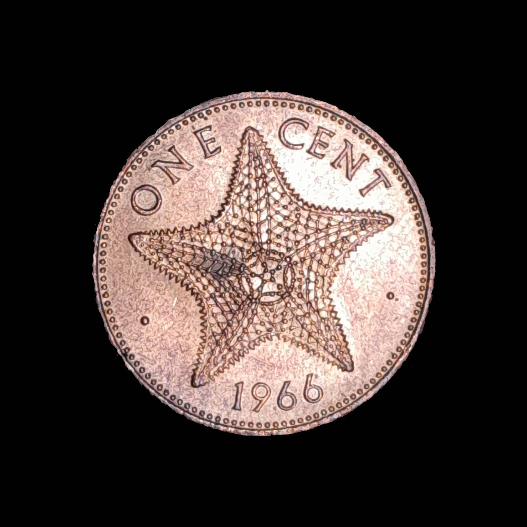 Bahamas 1 Cent 1966 SC KM 2 Estrella de Mar Colonia Brit.