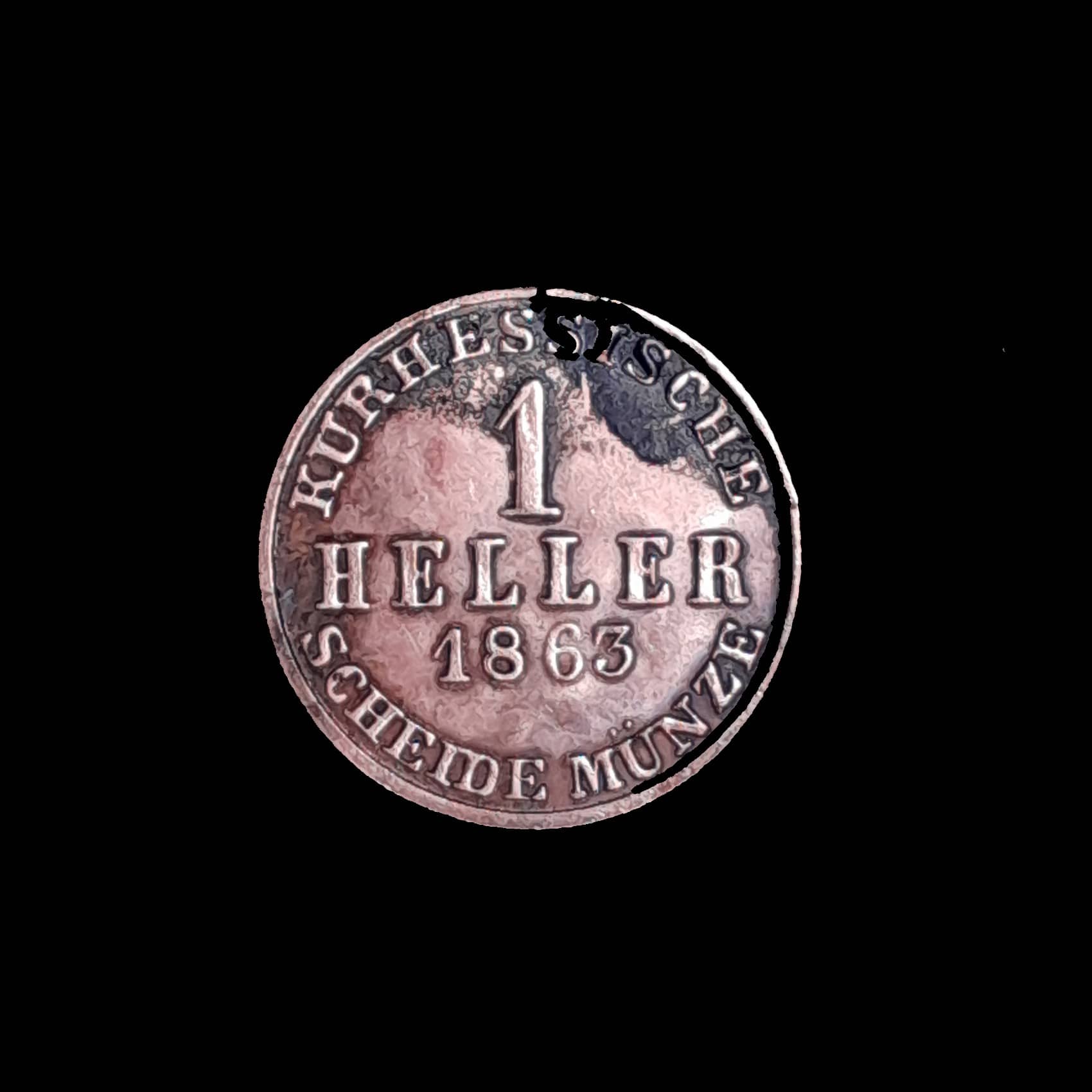 Alemania Hesse Cassel 1 Heller 1863 Exc KM 613