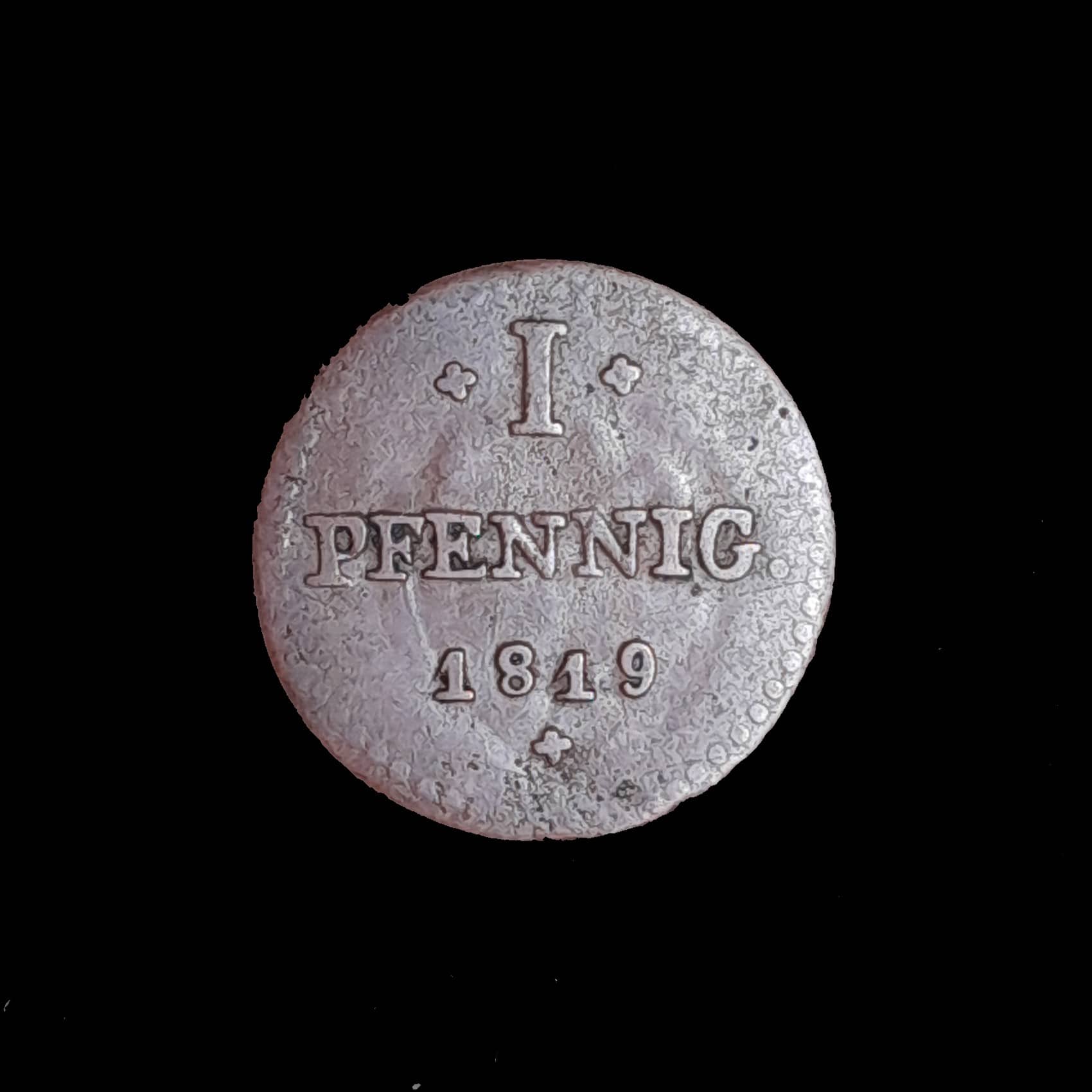 Alemania Hesse-Darmstadt 1 Pfennig 1819 MB KM 280