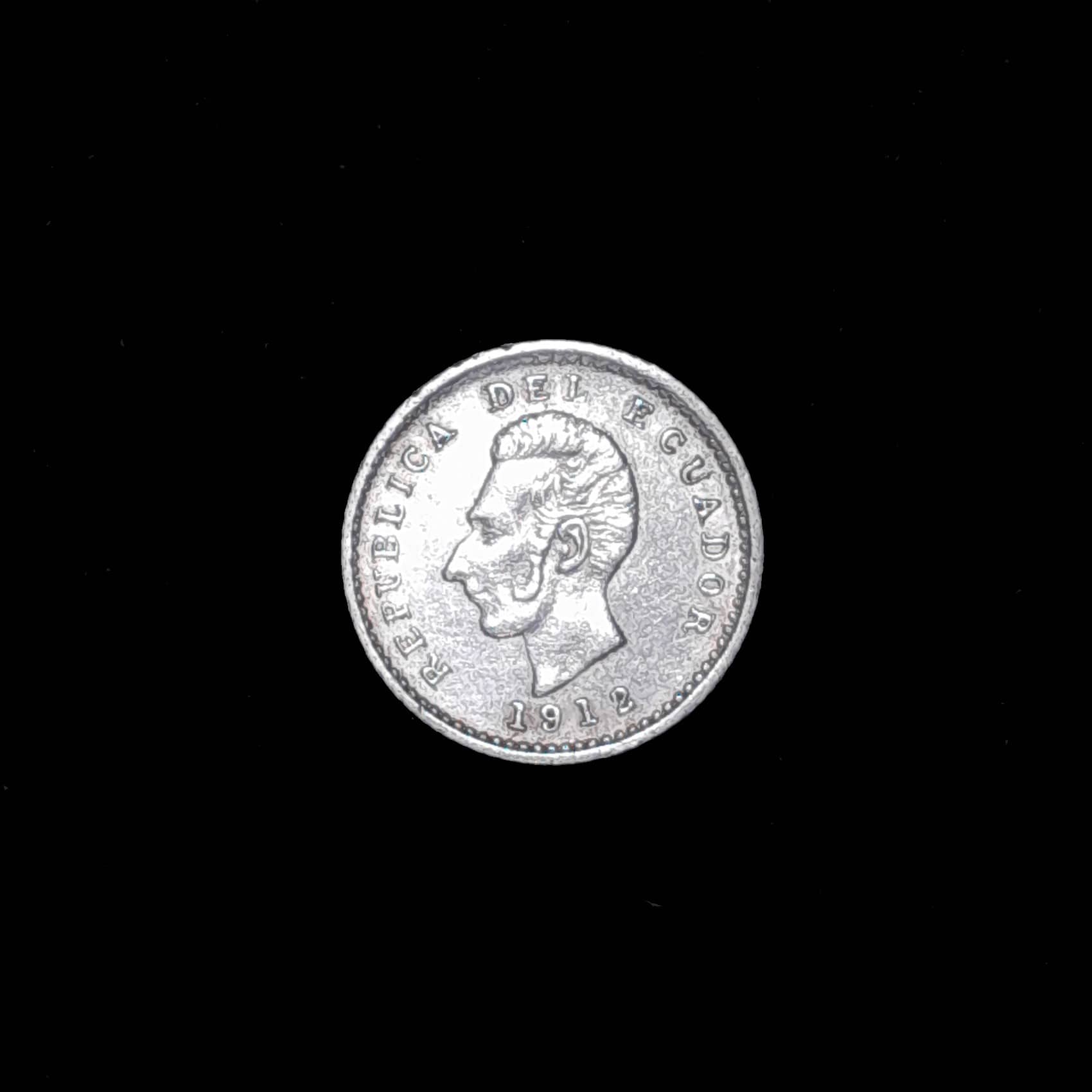 Ecuador 1/2 Décimo 1912 Exc Plata KM 55.1 Muy Escasa
